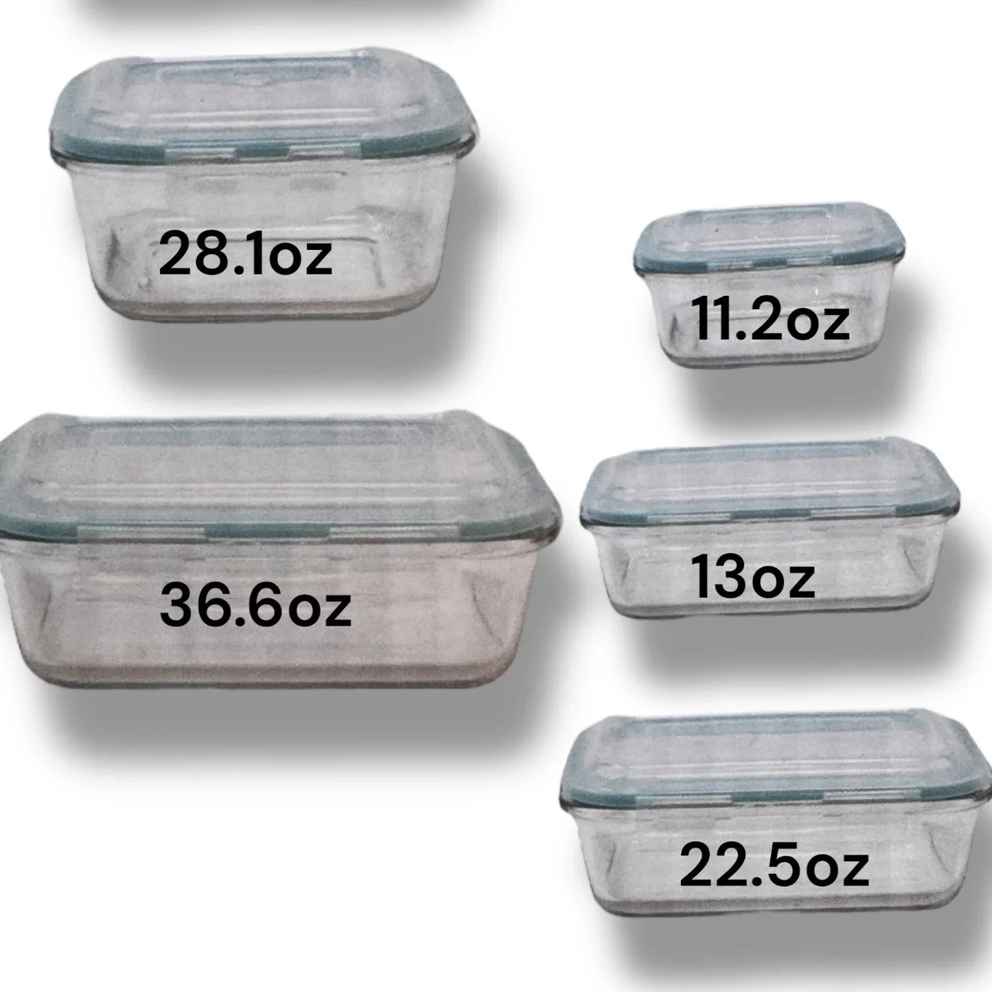 Gourmet 10-piece Glass Meal Prep Storage Glass Containers, Set of 5 Lock Tight - Trendiez U ♥ 