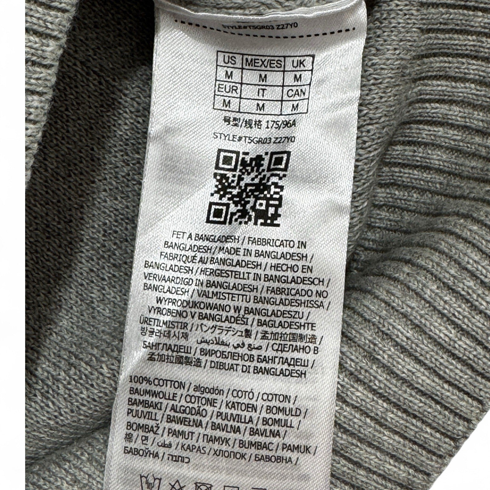 Guess Men’s Cotton Sweater – Gray with Navy Logo, Medium - Trendiez U ♥ 