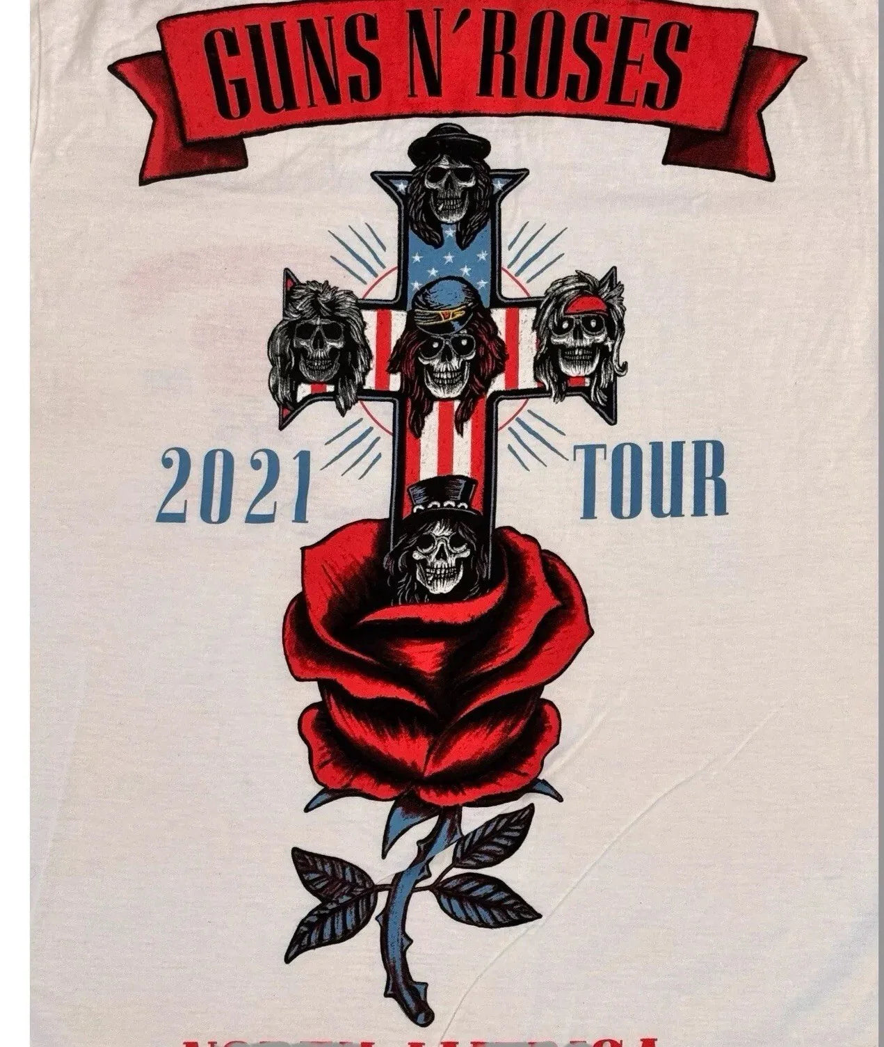 Guns N Roses Tshirt North America Tour 2021 Rock & Roll Men’s Medium 80s Band - Trendiez U ♥ 