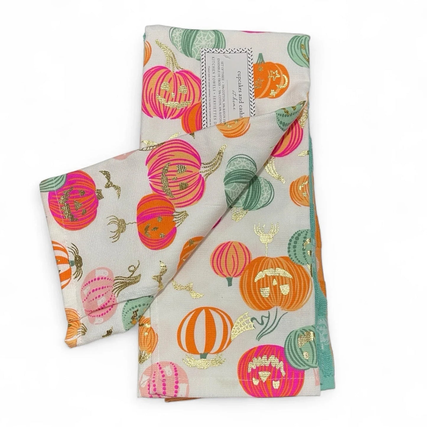 Halloween Kitchen Towels Cupcakes And Cashmere Pink & Gold - Trendiez U ♥ 