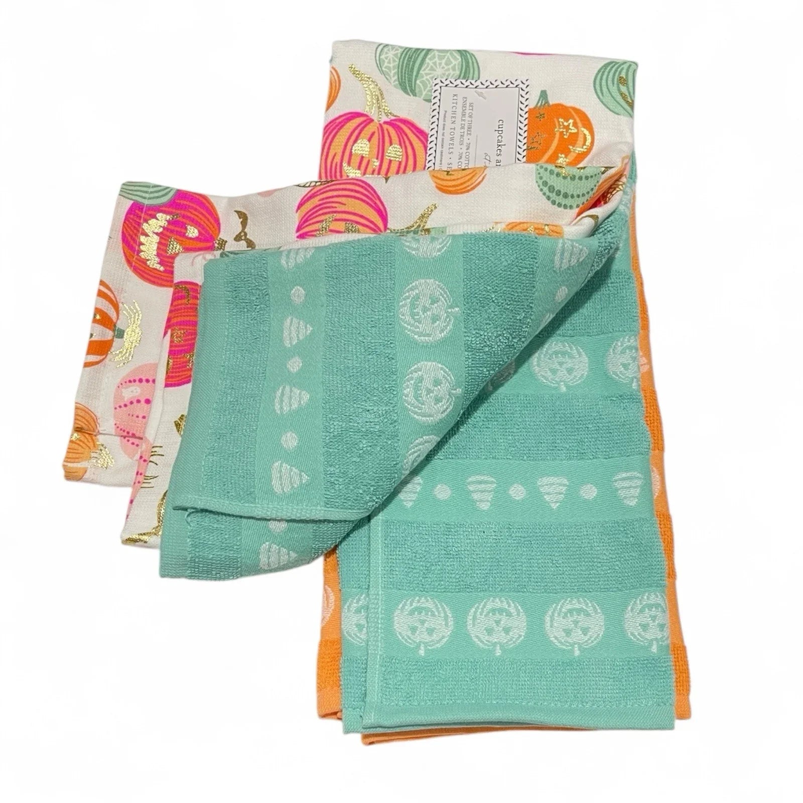 Halloween Kitchen Towels Cupcakes And Cashmere Pink & Gold - Trendiez U ♥ 