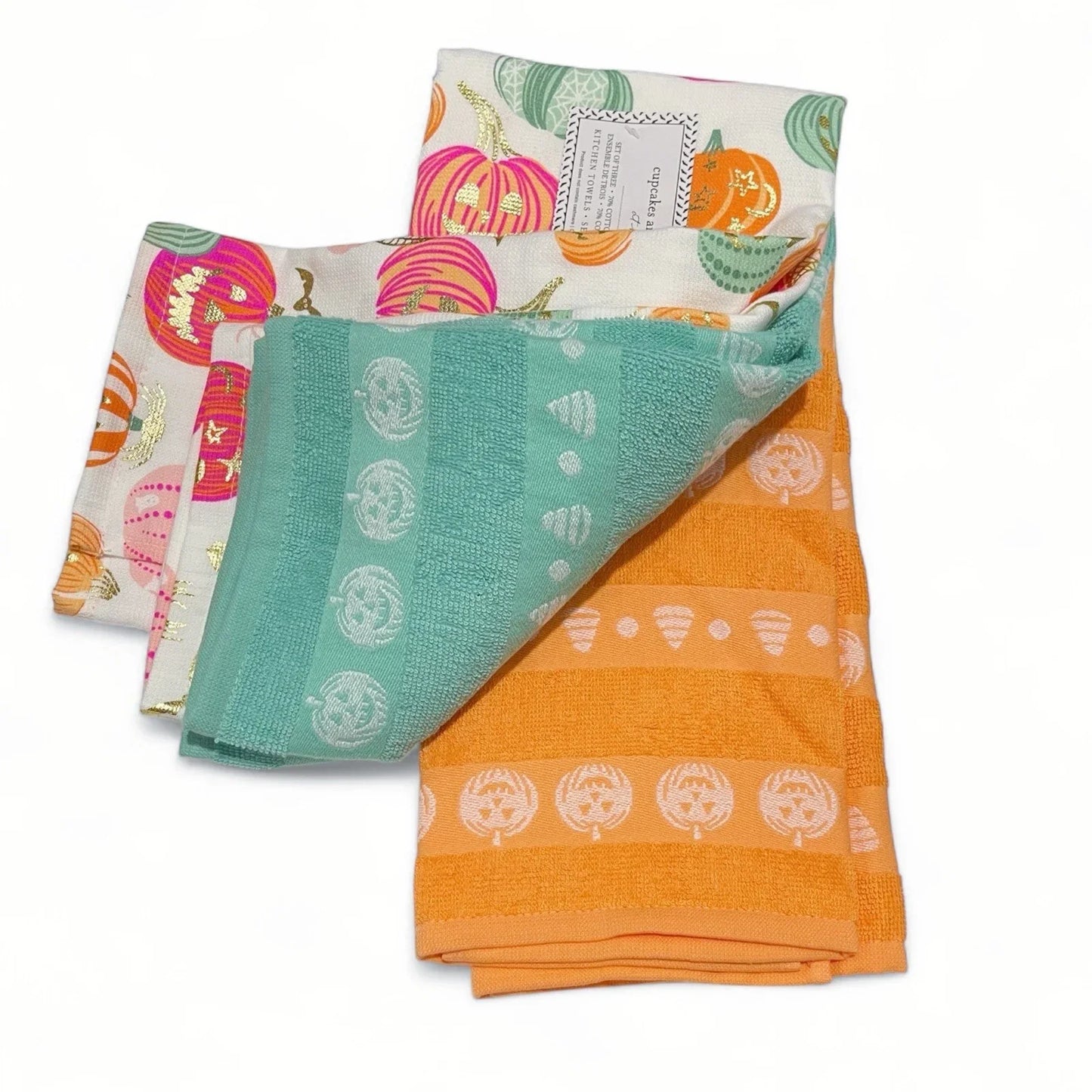 Halloween Kitchen Towels Cupcakes And Cashmere Pink & Gold - Trendiez U ♥ 