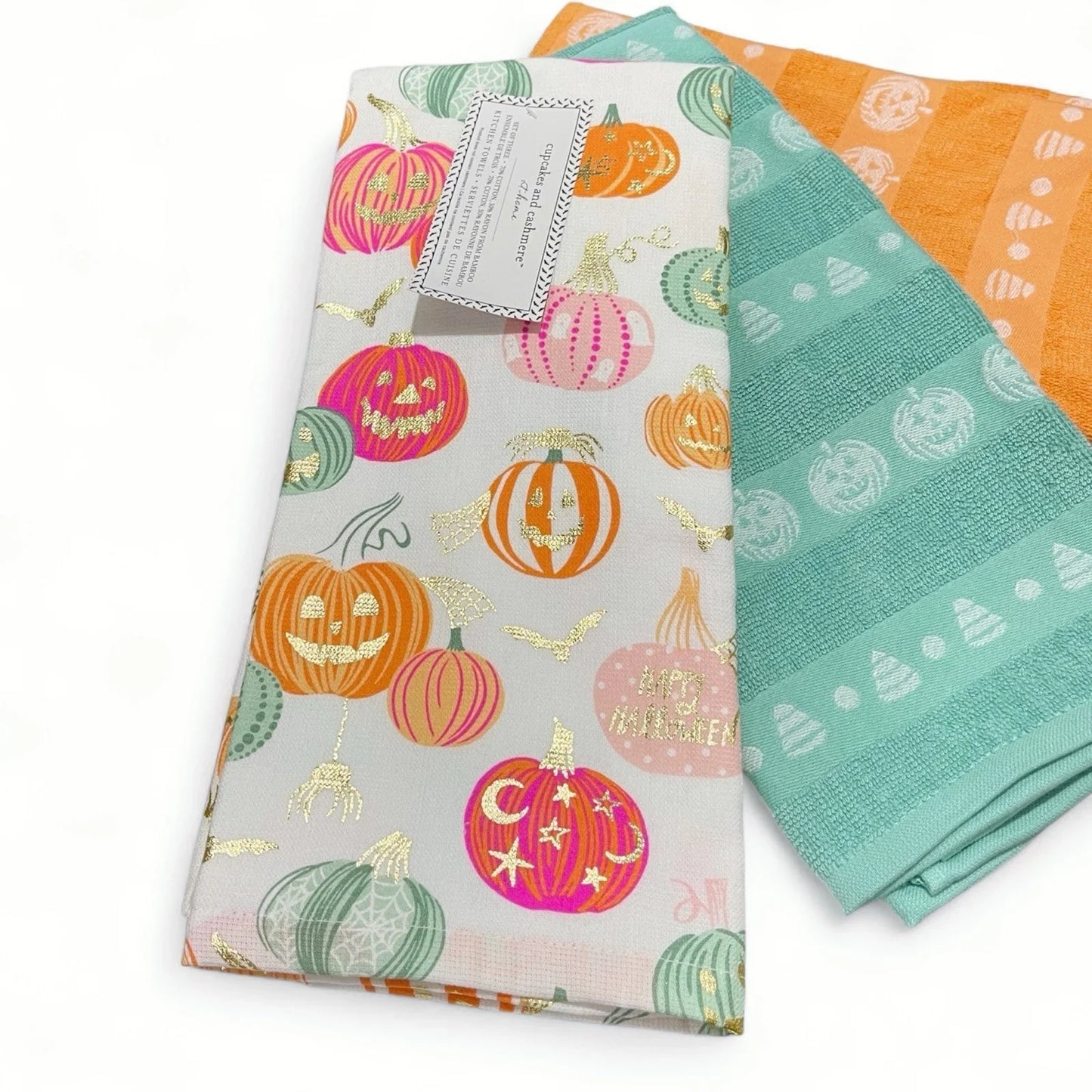 Halloween Kitchen Towels Cupcakes And Cashmere Pink & Gold - Trendiez U ♥ 
