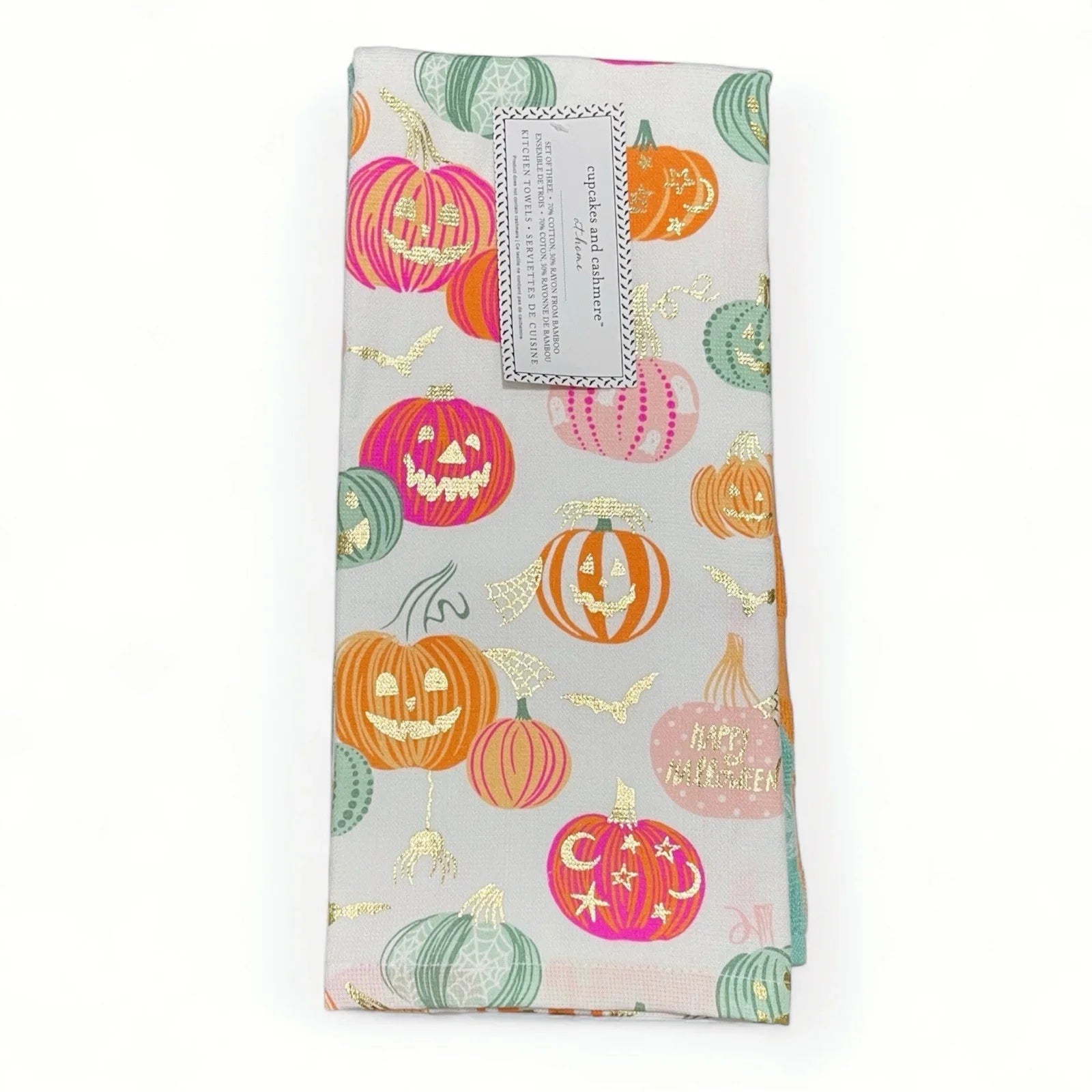 Halloween Kitchen Towels Cupcakes And Cashmere Pink & Gold - Trendiez U ♥ 