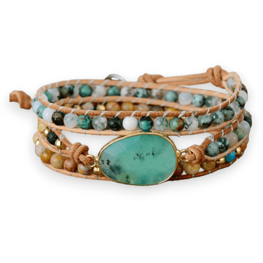 Handmade Bracelet Acqua Boho Chain Stone - Trendiez U ♥ 