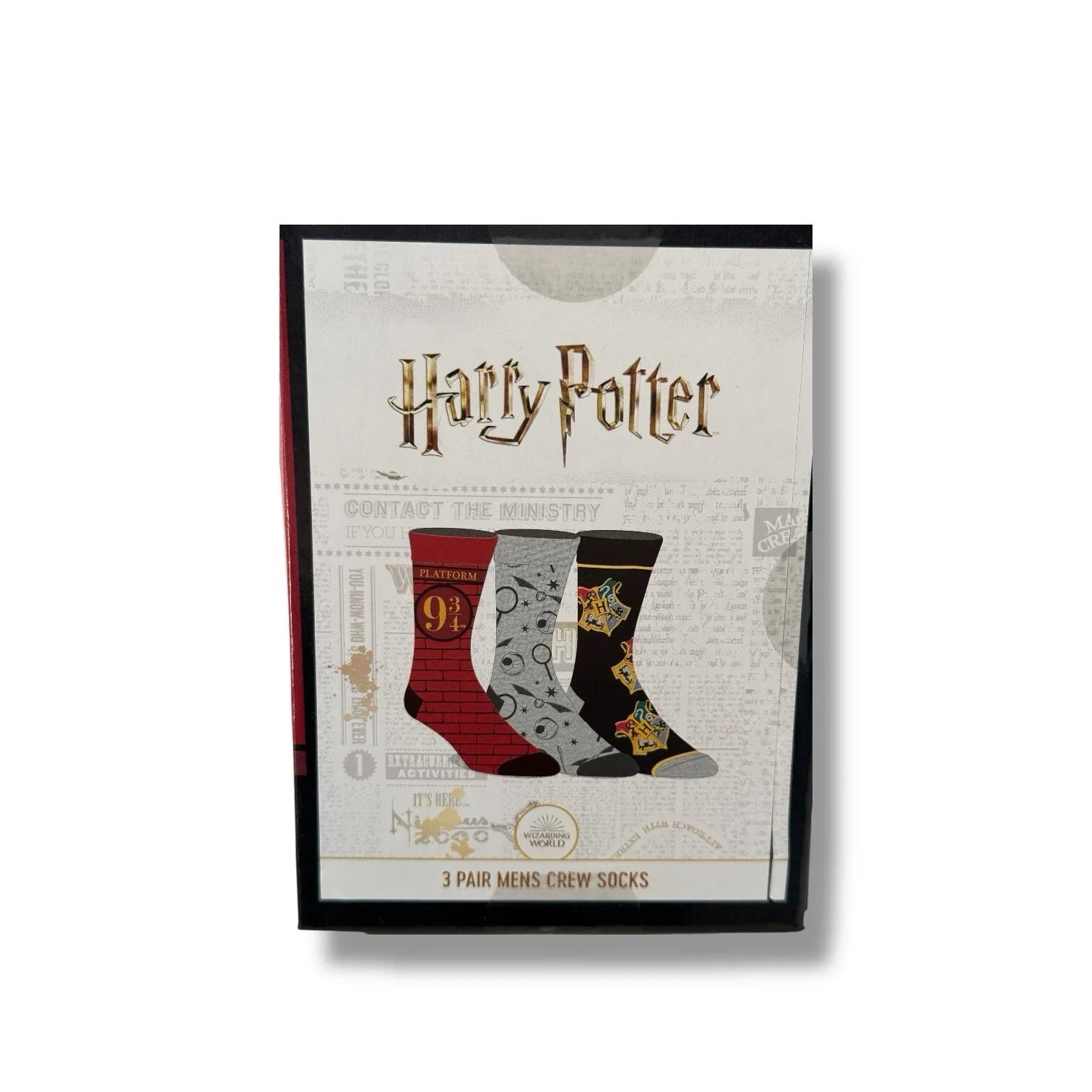 HARRY POTTER Casual Crest Crew Socks 3 Pair Shoe Mens Size 10-13 BIOWORLD - Trendiez U ♥ 