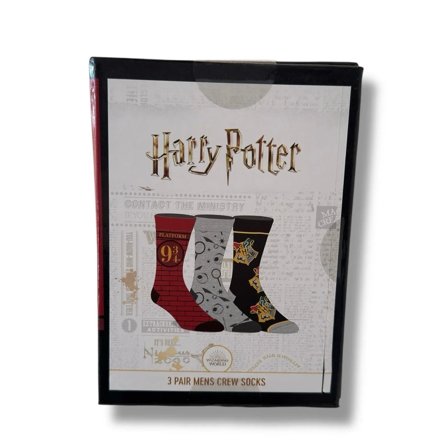 HARRY POTTER Casual Crest Crew Socks 3 Pair Shoe Mens Size 10-13 BIOWORLD - Trendiez U ♥ 