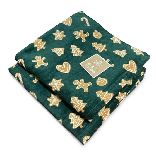 HFT Deborah Connolly Gingerbread Man Bath Towel Set 4PC Cotton Velour Christmas - Trendiez U ♥ 