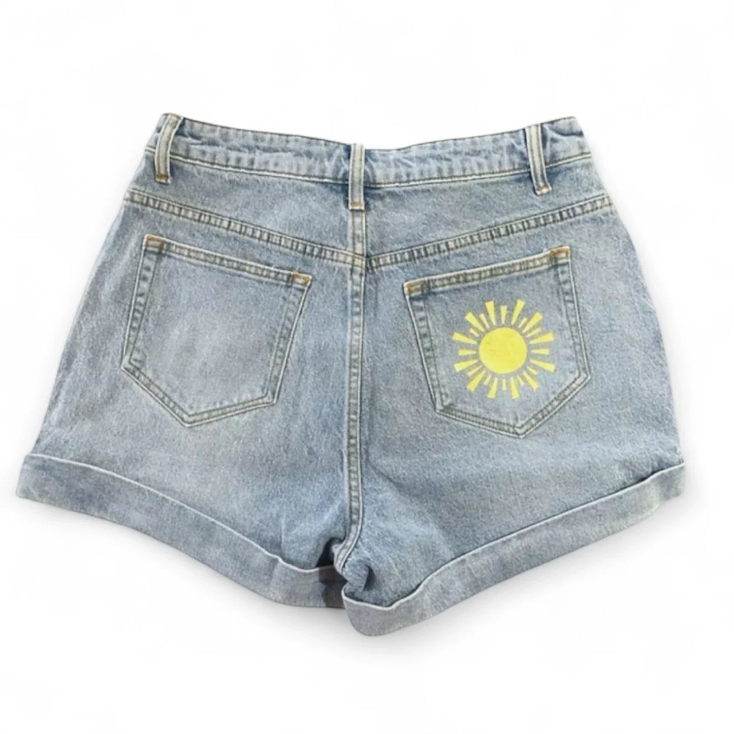 Hot Topic Care Bears Denim Shorts Junior Size 7 with Cartoon bear Print cotton - Trendiez U ♥ 