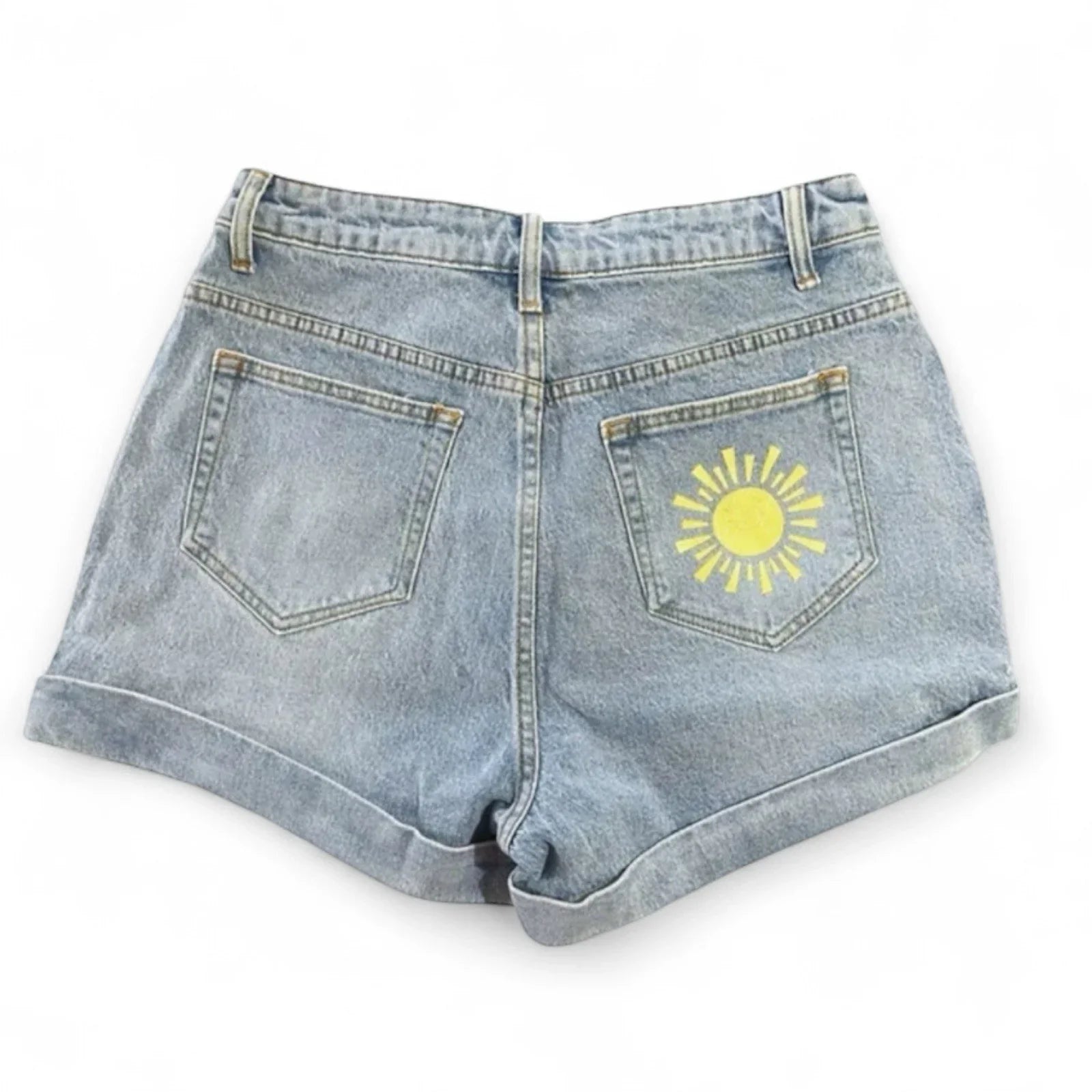 Hot Topic Care Bears Denim Shorts Junior Size 7 with Cartoon bear Print cotton - Trendiez U ♥ 