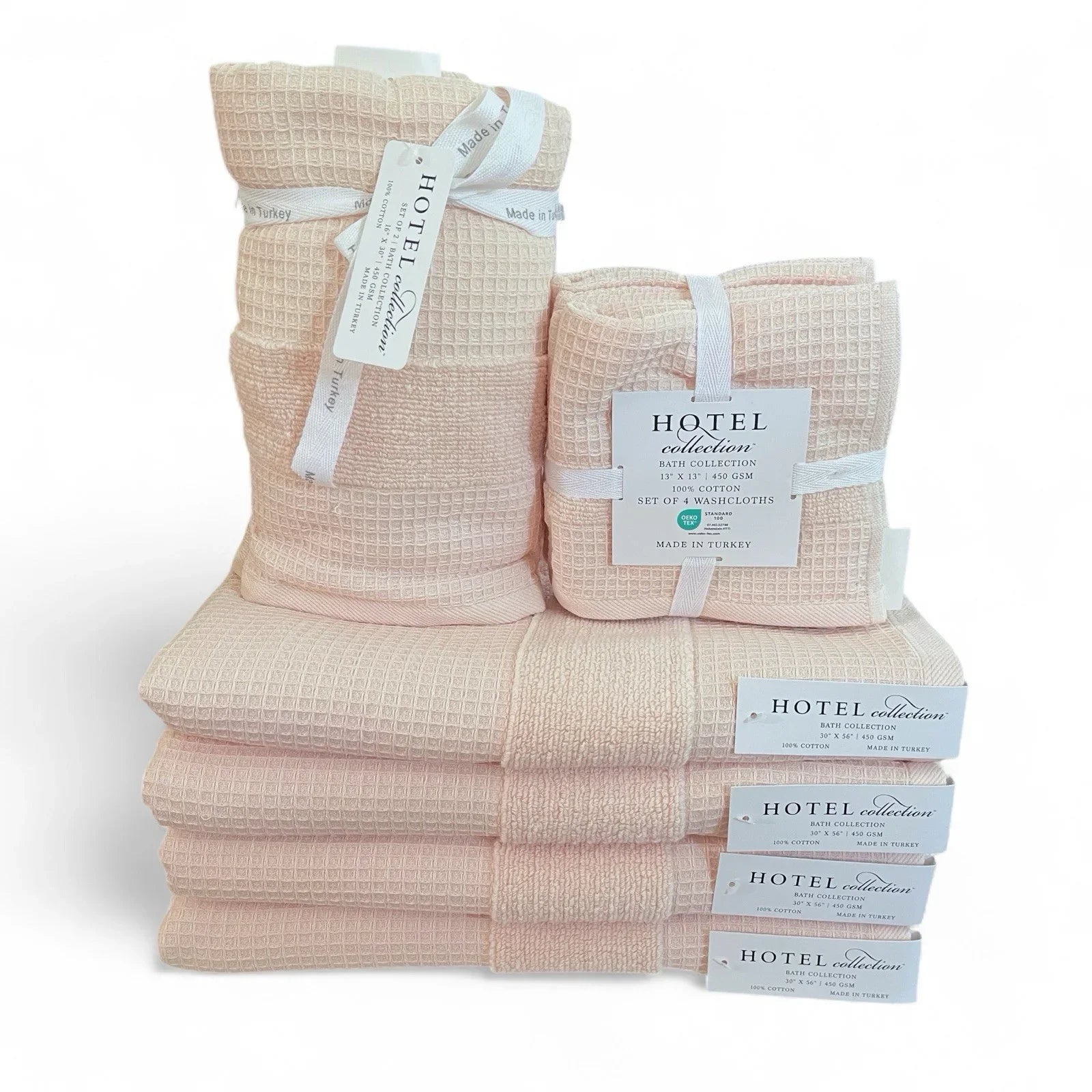 Hotel Collection 10-Piece Peach Bath Towel Set Turkiye Made - Trendiez U ♥ 