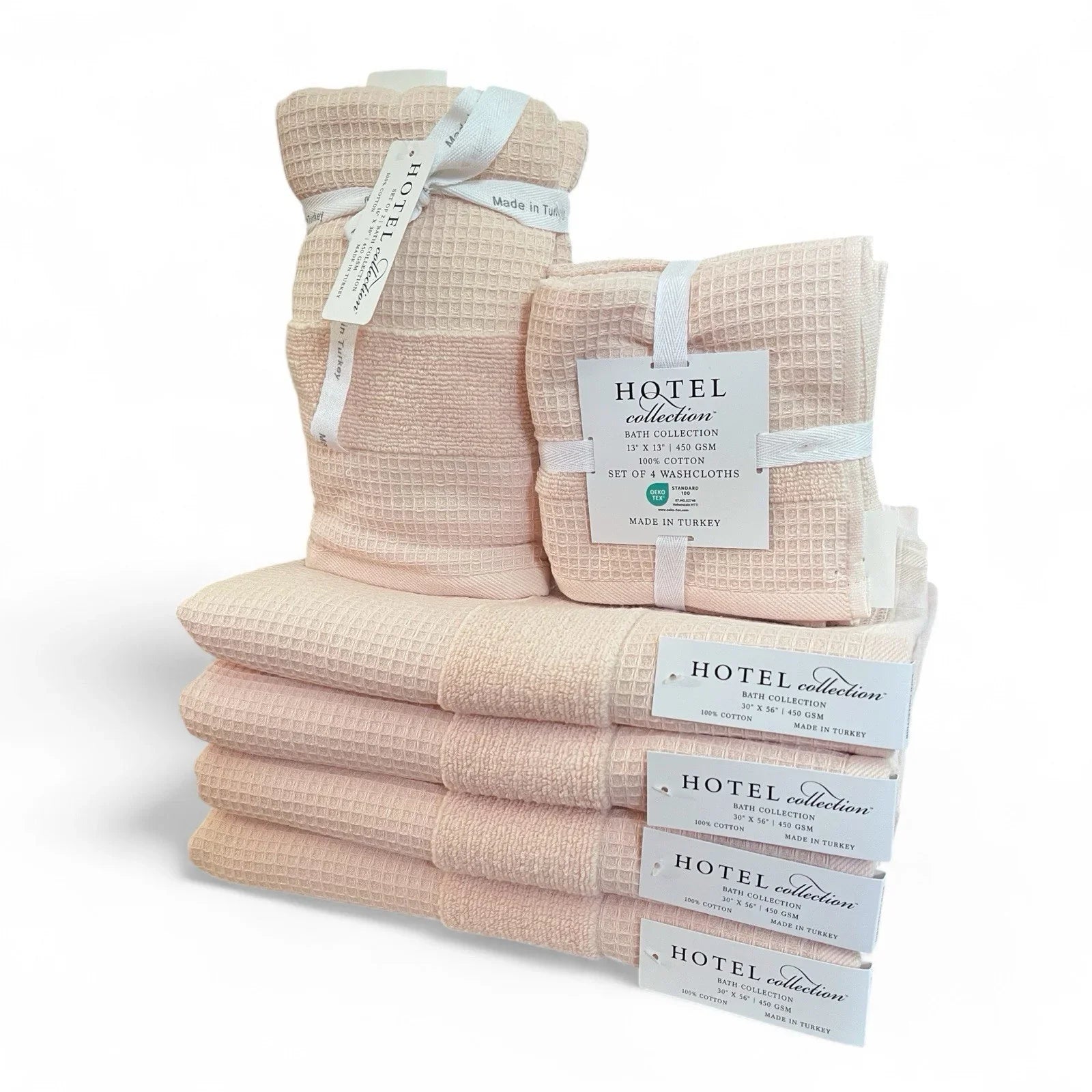 Hotel Collection 10-Piece Peach Bath Towel Set Turkiye Made - Trendiez U ♥ 