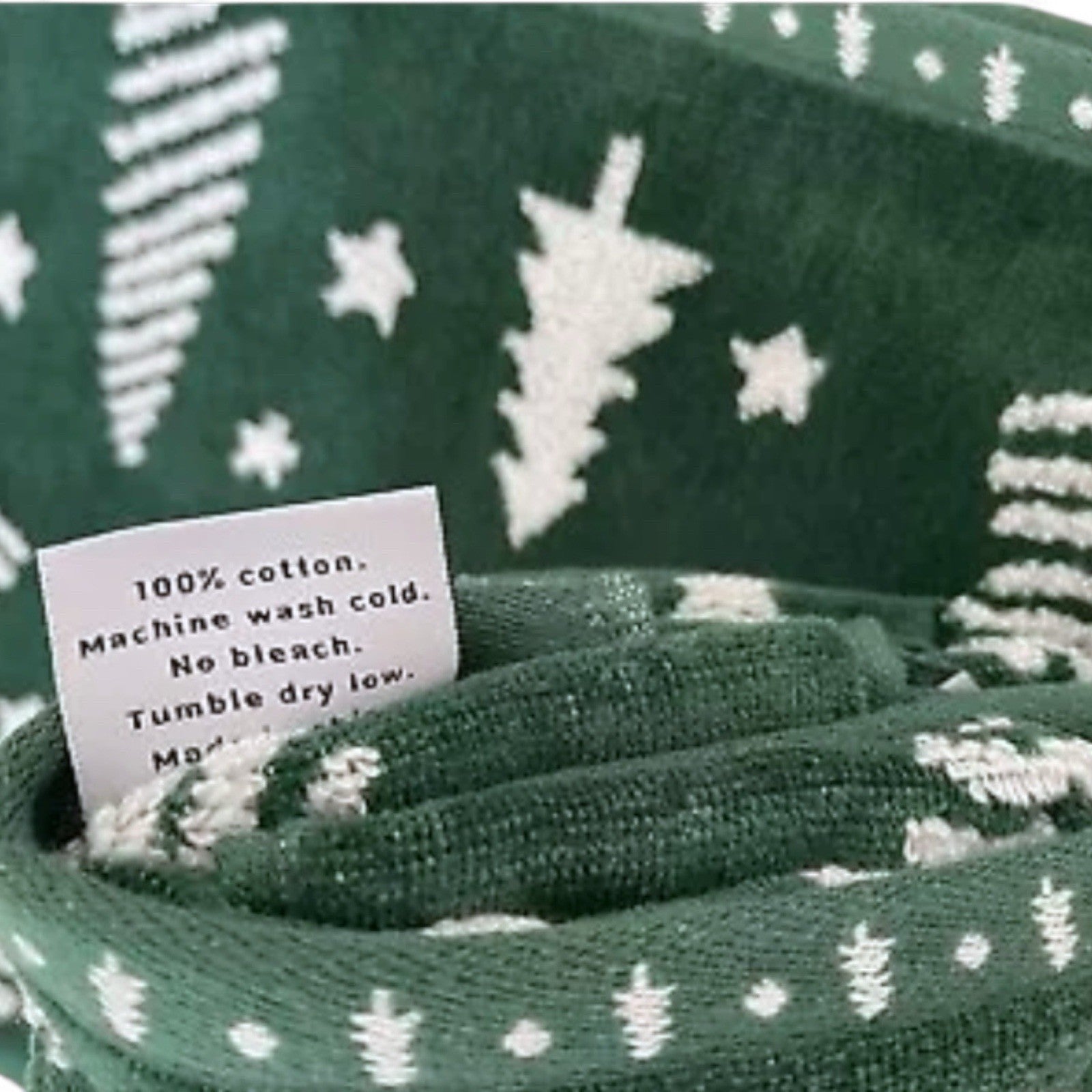 HTF Christmas Towel Set 4pc Green/White Embroidered North Spruce Lane Cotton - Trendiez U ♥ 