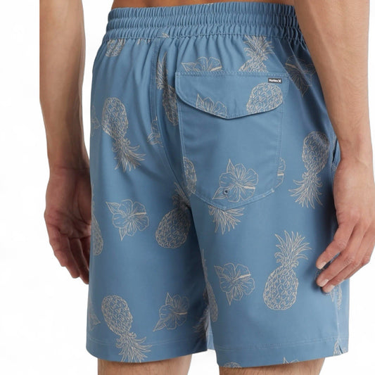 Hurley Men’s Volley Swim Shorts – Light Blue Pineapple, Medium - Trendiez U ♥ 