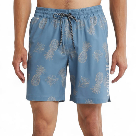 Hurley Men’s Volley Swim Shorts – Light Blue Pineapple, Medium - Trendiez U ♥ 