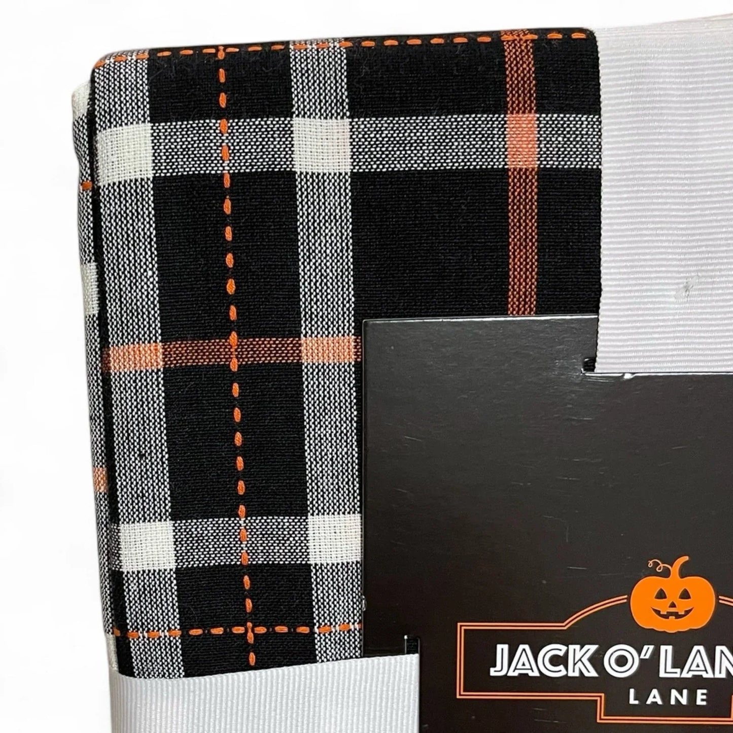 Jack-O-Lantern Halloween Tablecloth Orange Black Plaid 60x84” Embroidered Oblong - Trendiez U ♥ 