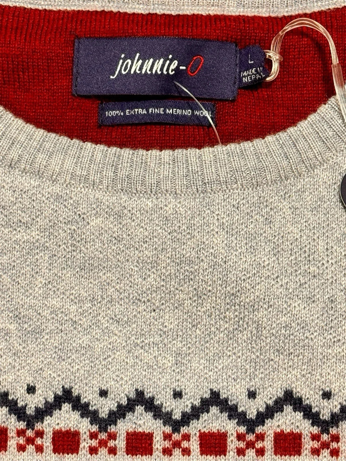 Johnnie-O Men’s Merino Wool Winter Holiday Crewneck Sweater Blue & Gray - Trendiez U ♥ 