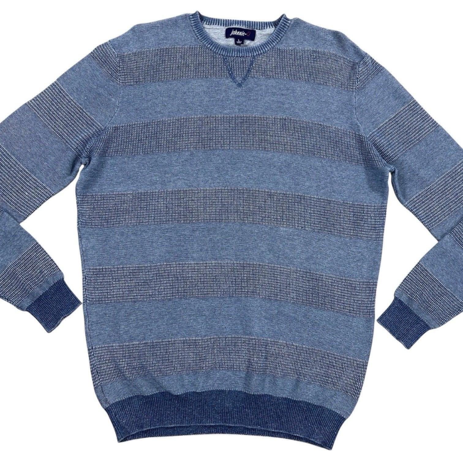 Johnnie O Sweater Men’s Large Blue Pullover Long Sleeve Casual Cotton - Trendiez U ♥ 