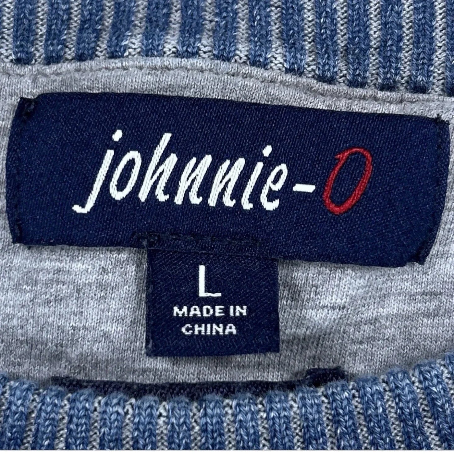 Johnnie O Sweater Men’s Large Blue Pullover Long Sleeve Casual Cotton - Trendiez U ♥ 