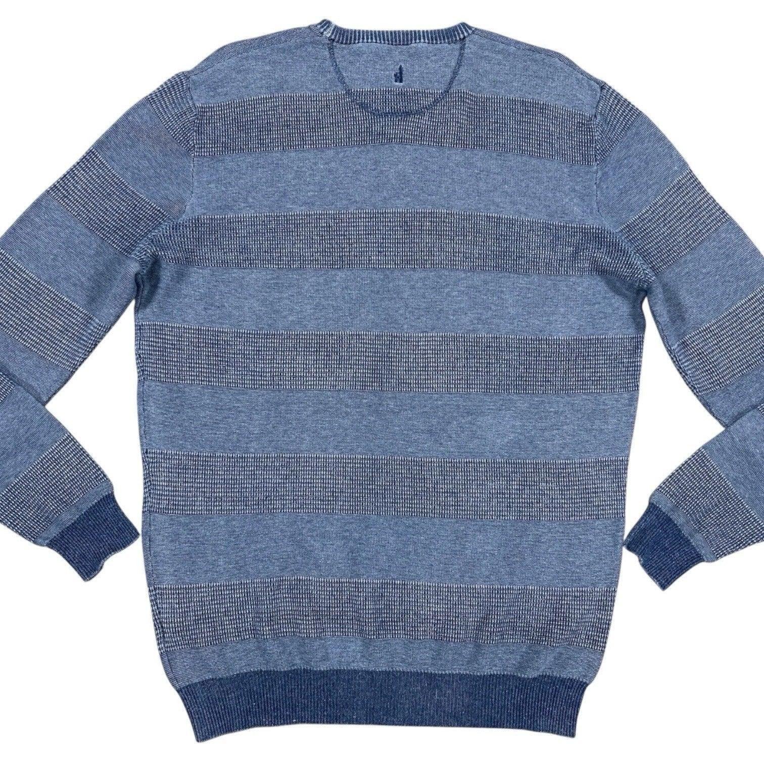 Johnnie O Sweater Men’s Large Blue Pullover Long Sleeve Casual Cotton - Trendiez U ♥ 