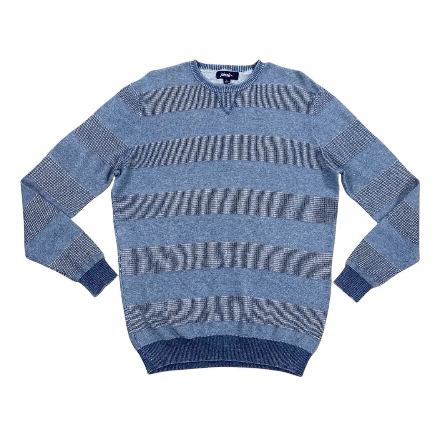 Johnnie O Sweater Men’s Large Blue Pullover Long Sleeve Casual Cotton - Trendiez U ♥ 