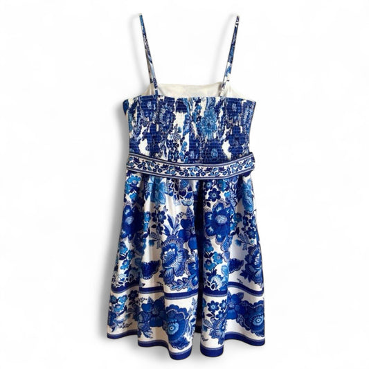 JOIE Women’s Floral Dress – Blue & White Belted, Size 8 - Trendiez U ♥ 