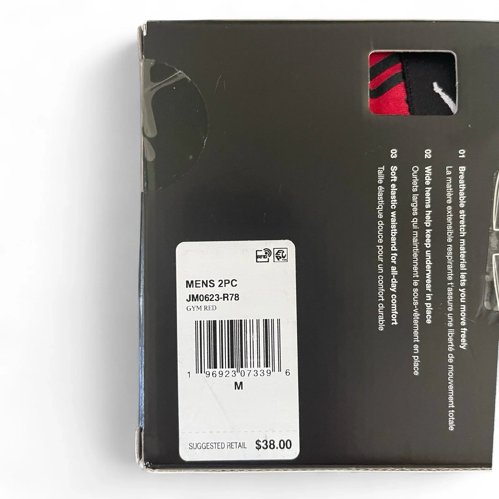 Jordan Flight 2 Pack Mens Premium Cotton Stretch Boxer Briefs M Blk/Red New - Trendiez U ♥ 