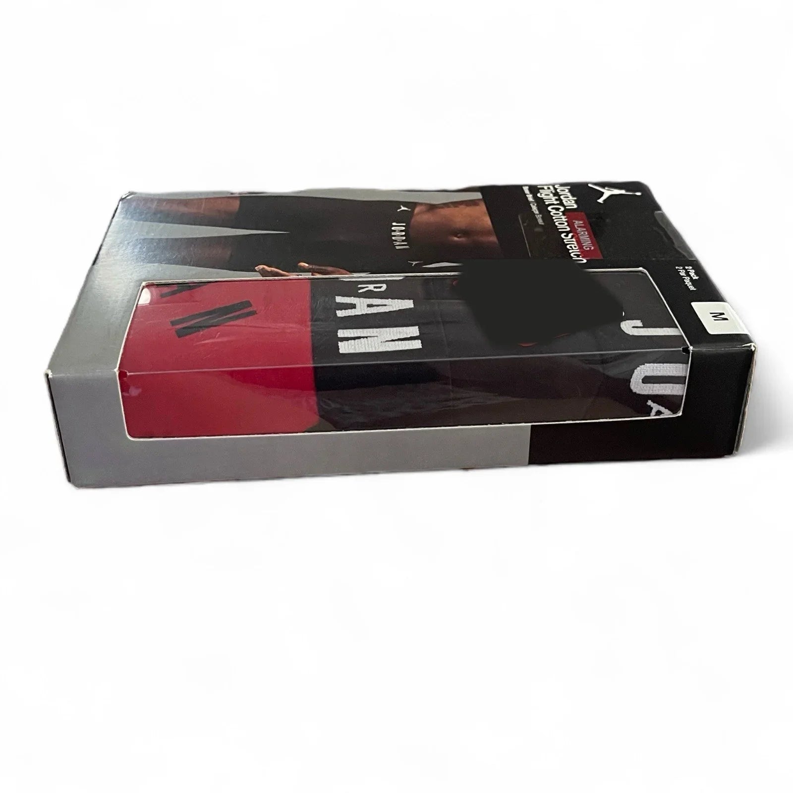 Jordan Flight 2 Pack Mens Premium Cotton Stretch Boxer Briefs M Blk/Red New - Trendiez U ♥ 
