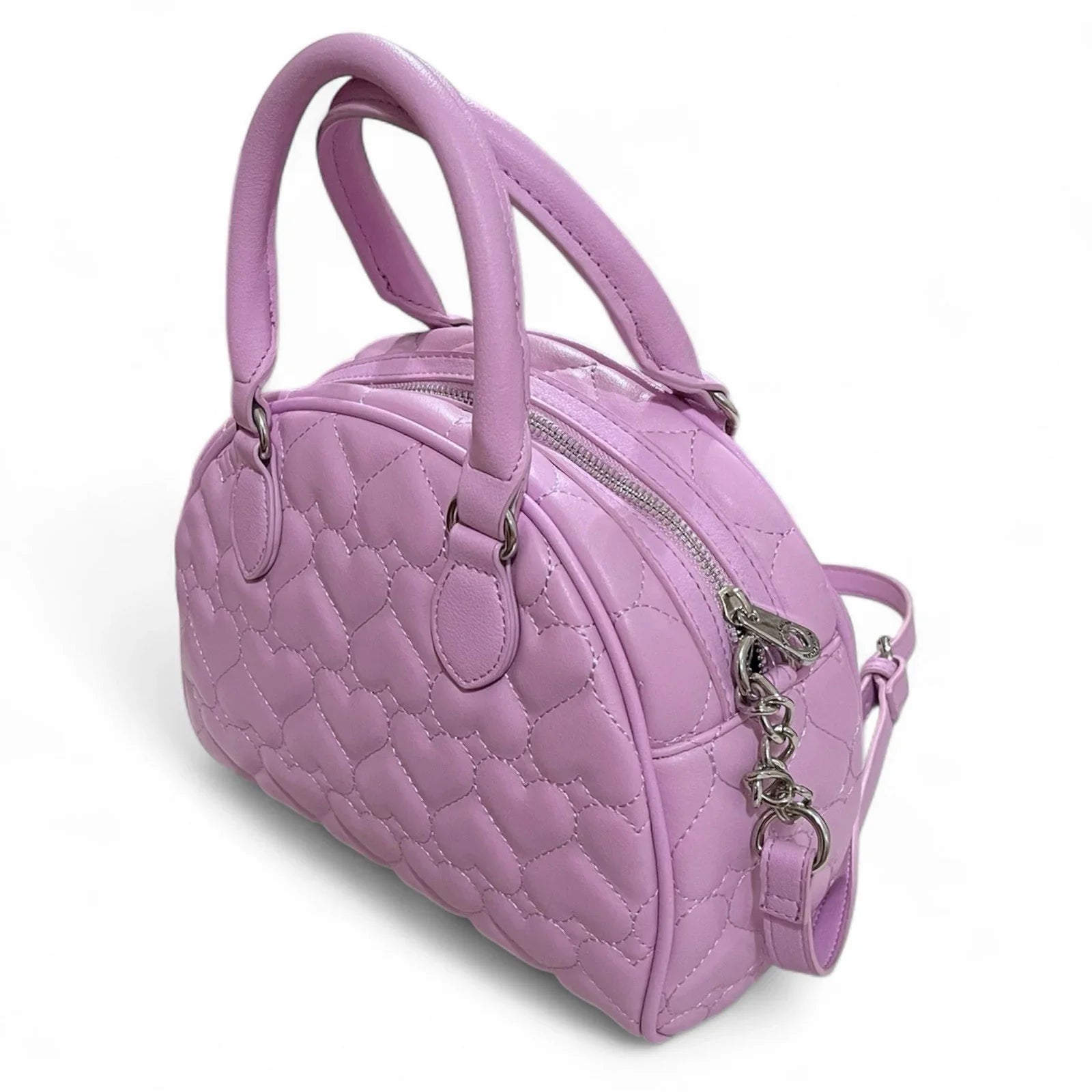 Juicy Couture Flawless Dome Satchel Heart Quilted Orchid Y2K Crossbody - Trendiez U ♥ 