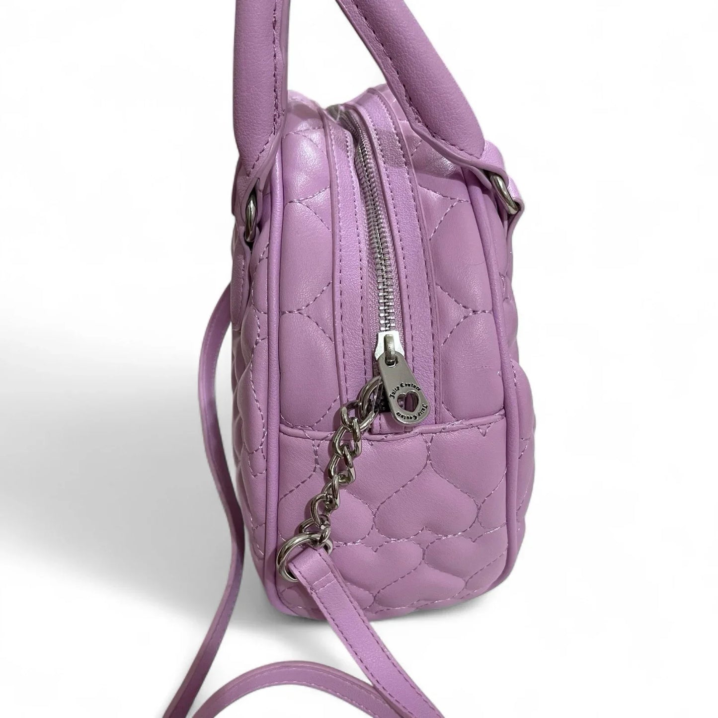 Juicy Couture Flawless Dome Satchel Heart Quilted Orchid Y2K Crossbody - Trendiez U ♥ 