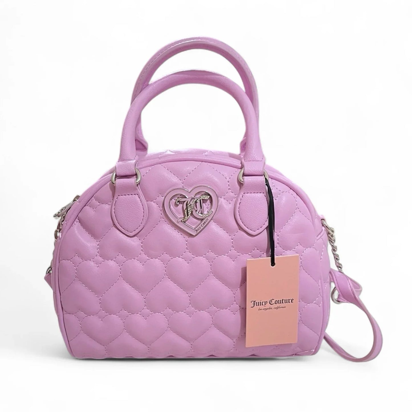 Juicy Couture Flawless Dome Satchel Heart Quilted Orchid Y2K Crossbody - Trendiez U ♥ 