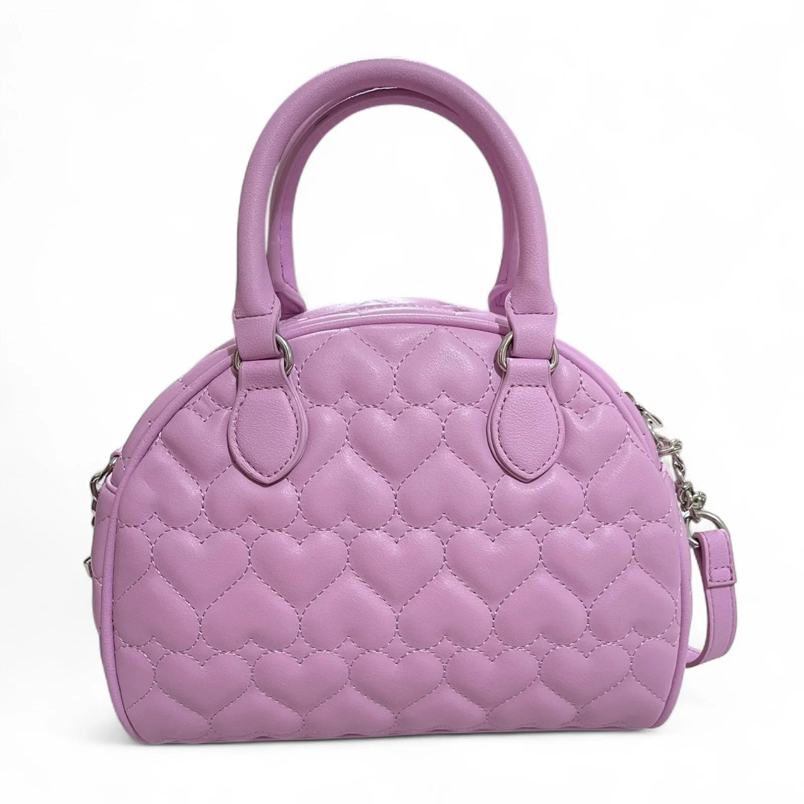 Juicy Couture Flawless Dome Satchel Heart Quilted Orchid Y2K Crossbody - Trendiez U ♥ 