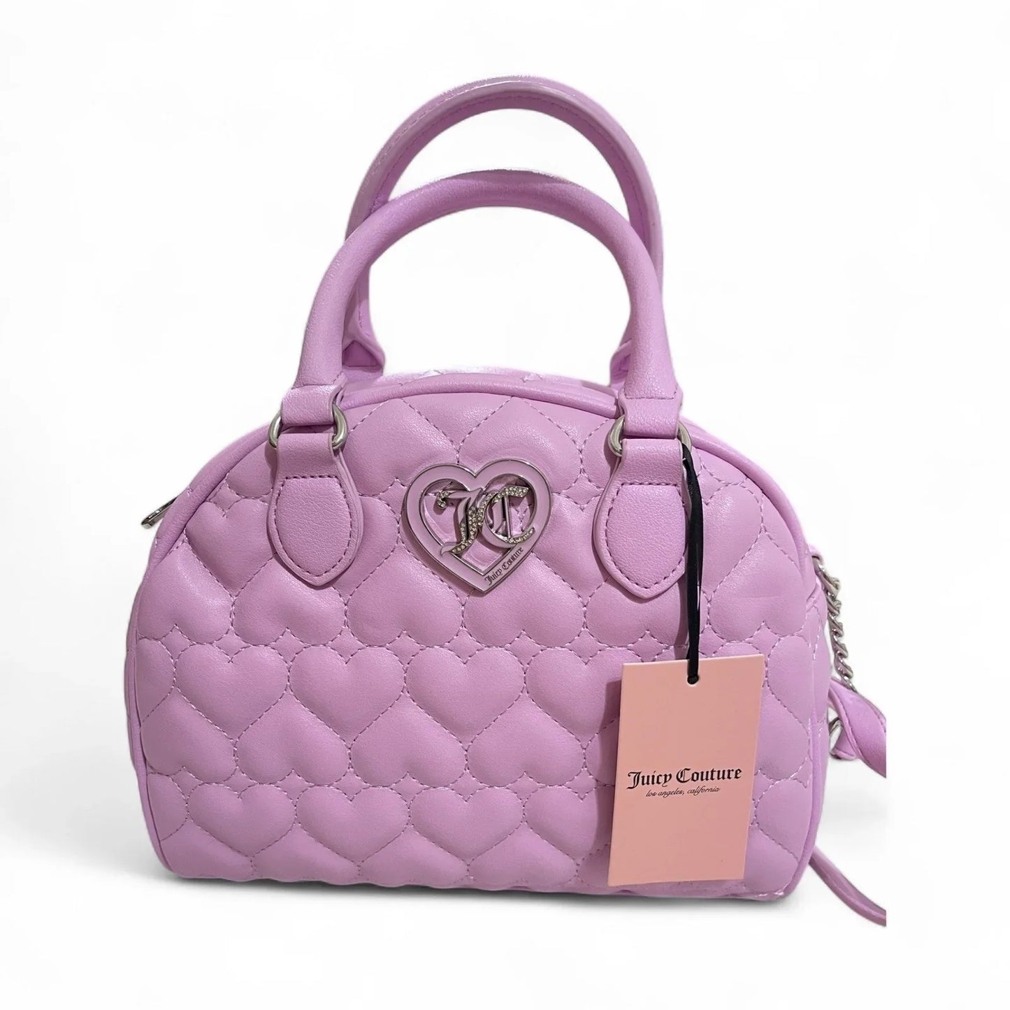 Juicy Couture Flawless Dome Satchel Heart Quilted Orchid Y2K Crossbody - Trendiez U ♥ 