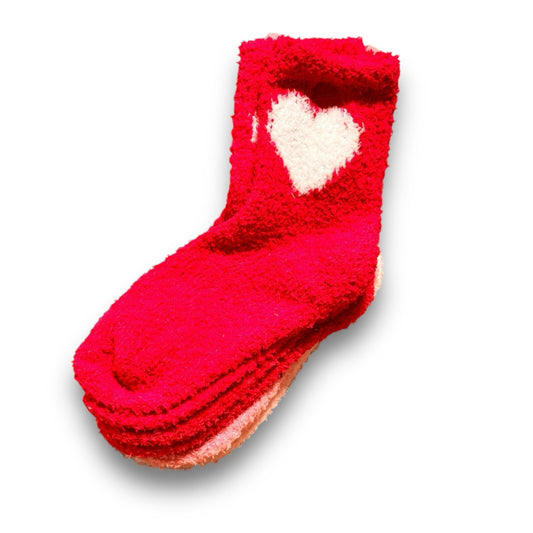 Juicy Couture Hot Pink Fuzzy Socks – 4-Pair Pack, Hearts - Trendiez U ♥ 