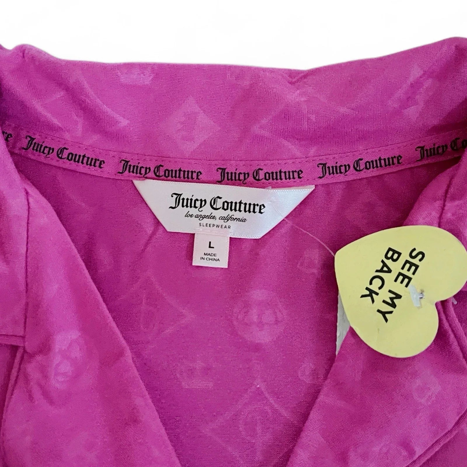 Juicy Couture Hot Pink Rhinestone Logo Pajama Set Size Large - Trendiez U ♥ 