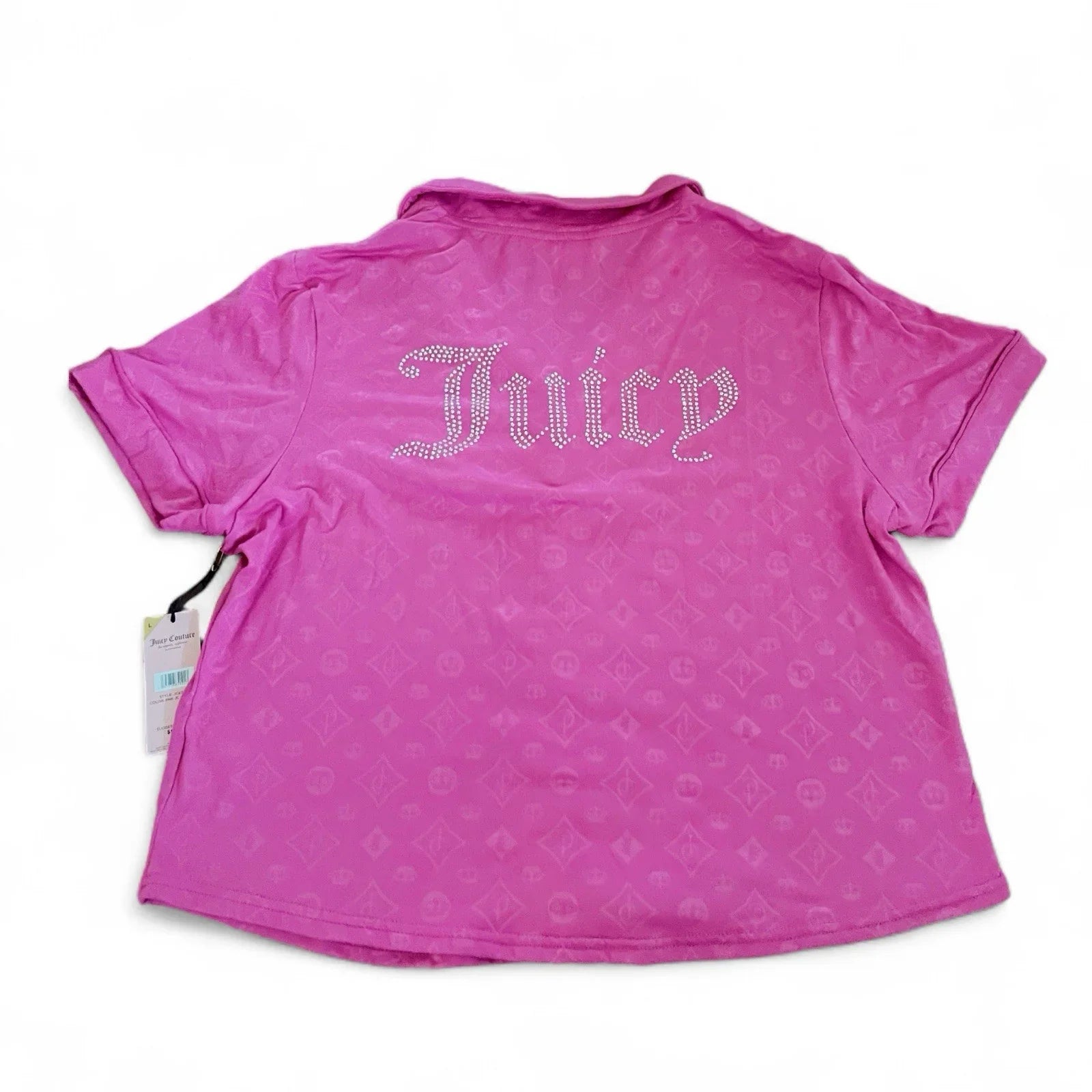 Juicy Couture Hot Pink Rhinestone Logo Pajama Set Size Large - Trendiez U ♥ 