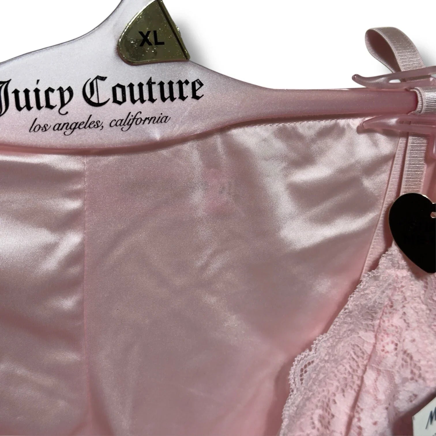 Juicy Couture Solid Satin Lace Sleeveless Shorty Pajama Set Pink Size XL - Trendiez U ♥ 