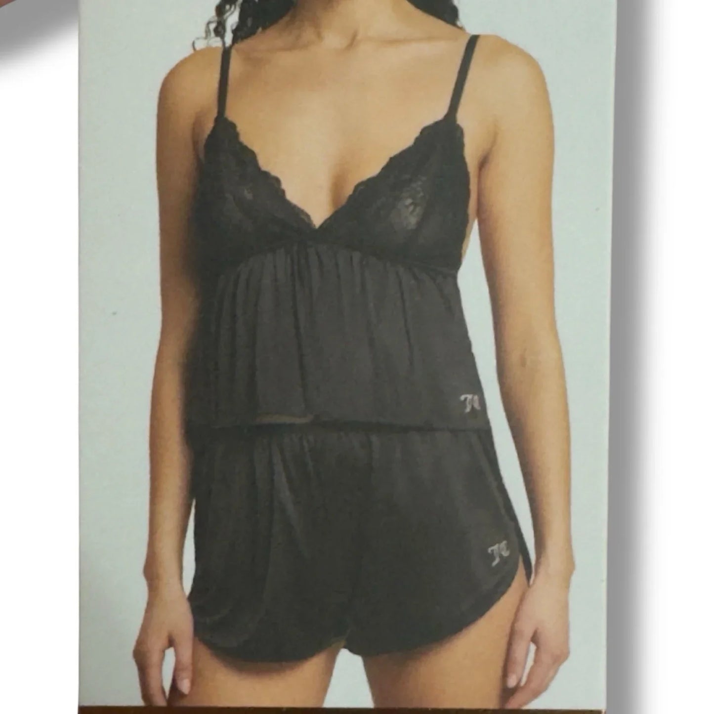 Juicy Couture Solid Satin Lace Sleeveless Shorty Pajama Set Pink Size XL - Trendiez U ♥ 