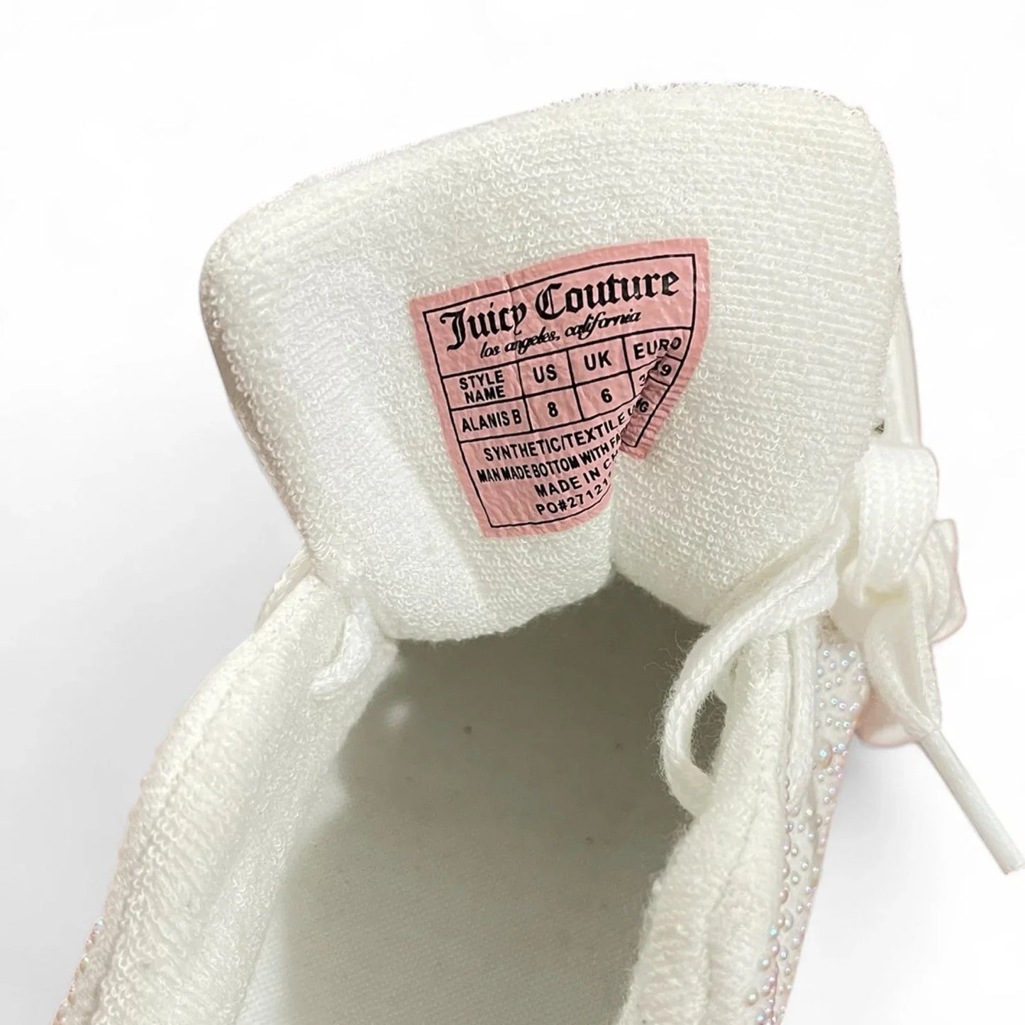 Juicy Couture Women’s Alanis Rhinestone Pearl Sneakers Shoes Size 8 White NIB - Trendiez U ♥ 