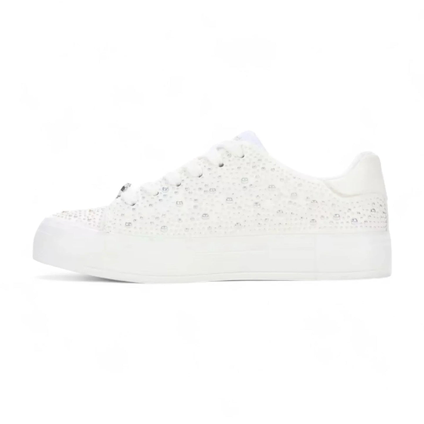 Juicy Couture Women’s Alanis Rhinestone Pearl Sneakers Shoes Size 8 White NIB - Trendiez U ♥ 
