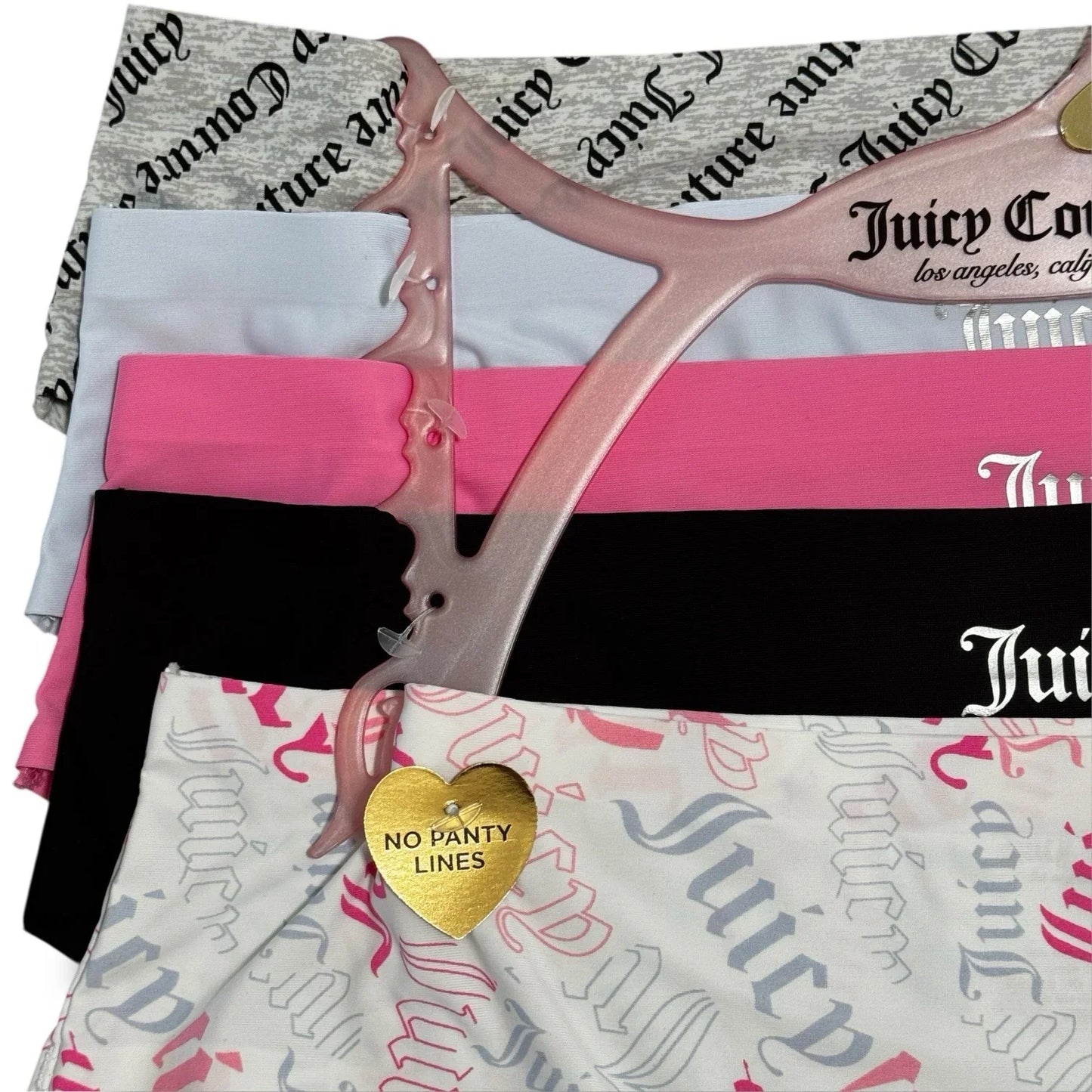 Juicy Couture ~ Women's Hipster Underwear Panties Stretchy 5-Pair (B) ~ L - Trendiez U ♥ 