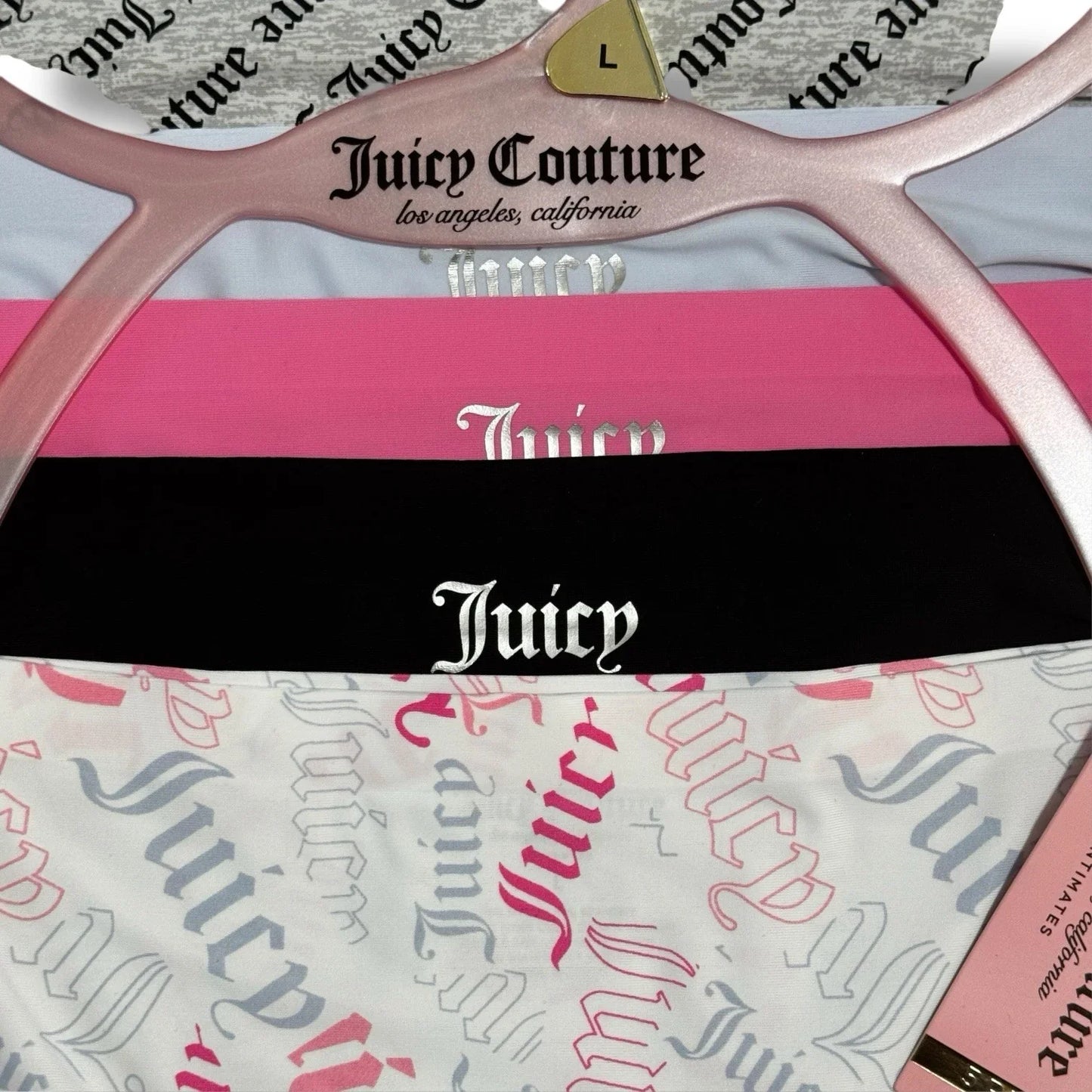 Juicy Couture ~ Women's Hipster Underwear Panties Stretchy 5-Pair (B) ~ L - Trendiez U ♥ 