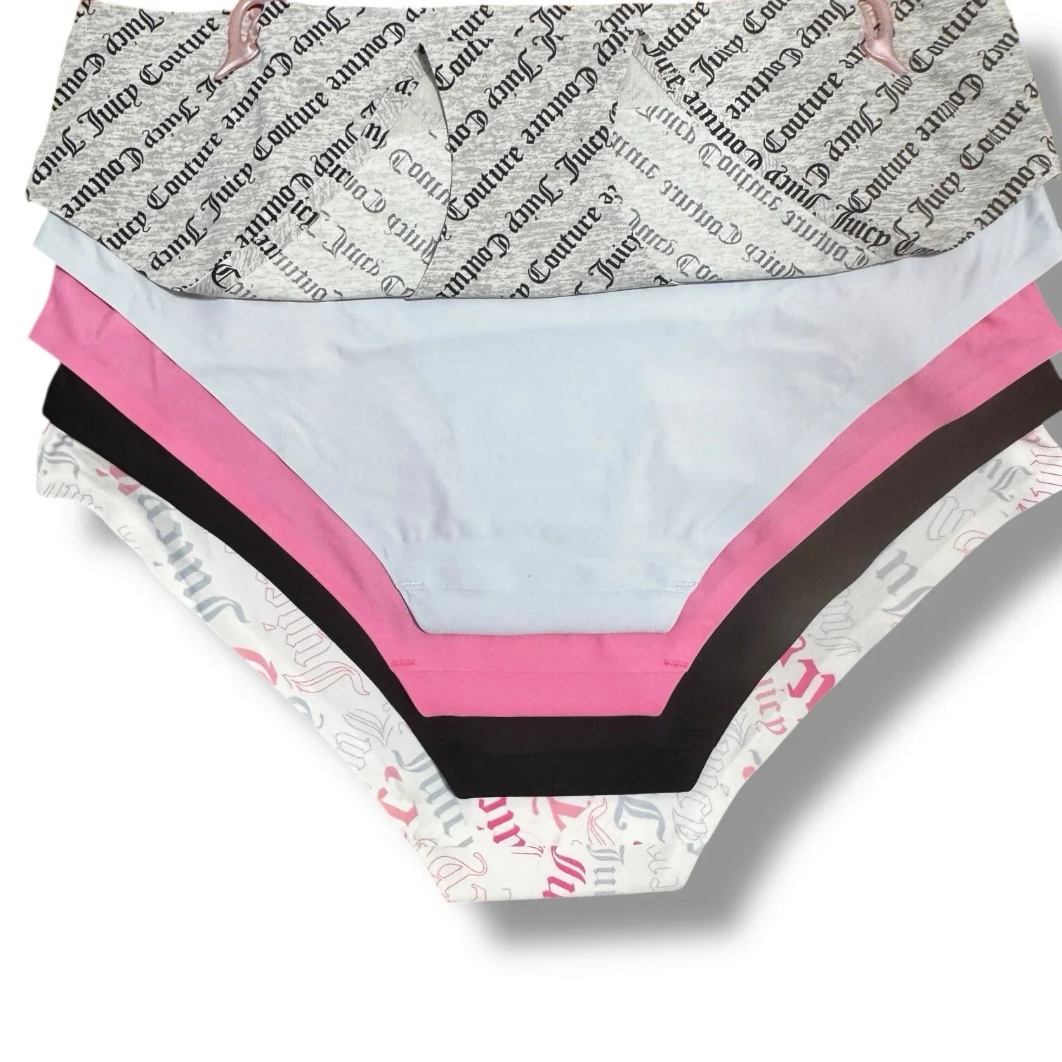 Juicy Couture ~ Women's Hipster Underwear Panties Stretchy 5-Pair (B) ~ L - Trendiez U ♥ 