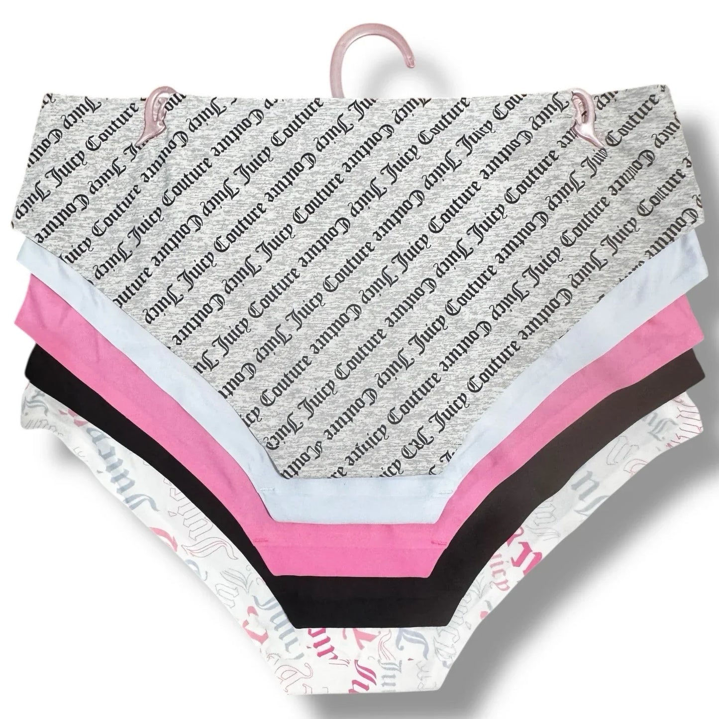 Juicy Couture ~ Women's Hipster Underwear Panties Stretchy 5-Pair (B) ~ L - Trendiez U ♥ 