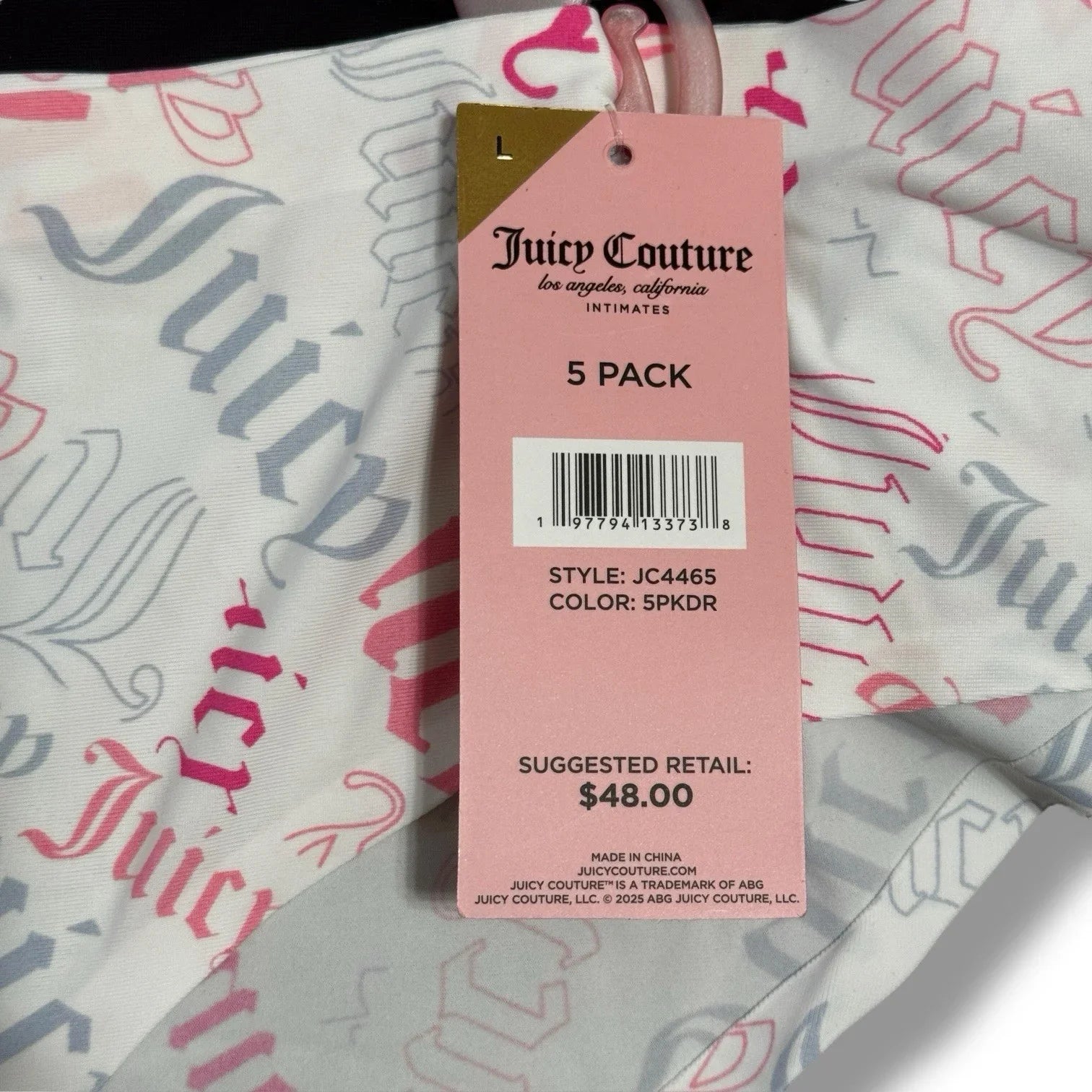 Juicy Couture ~ Women's Hipster Underwear Panties Stretchy 5-Pair (B) ~ L - Trendiez U ♥ 
