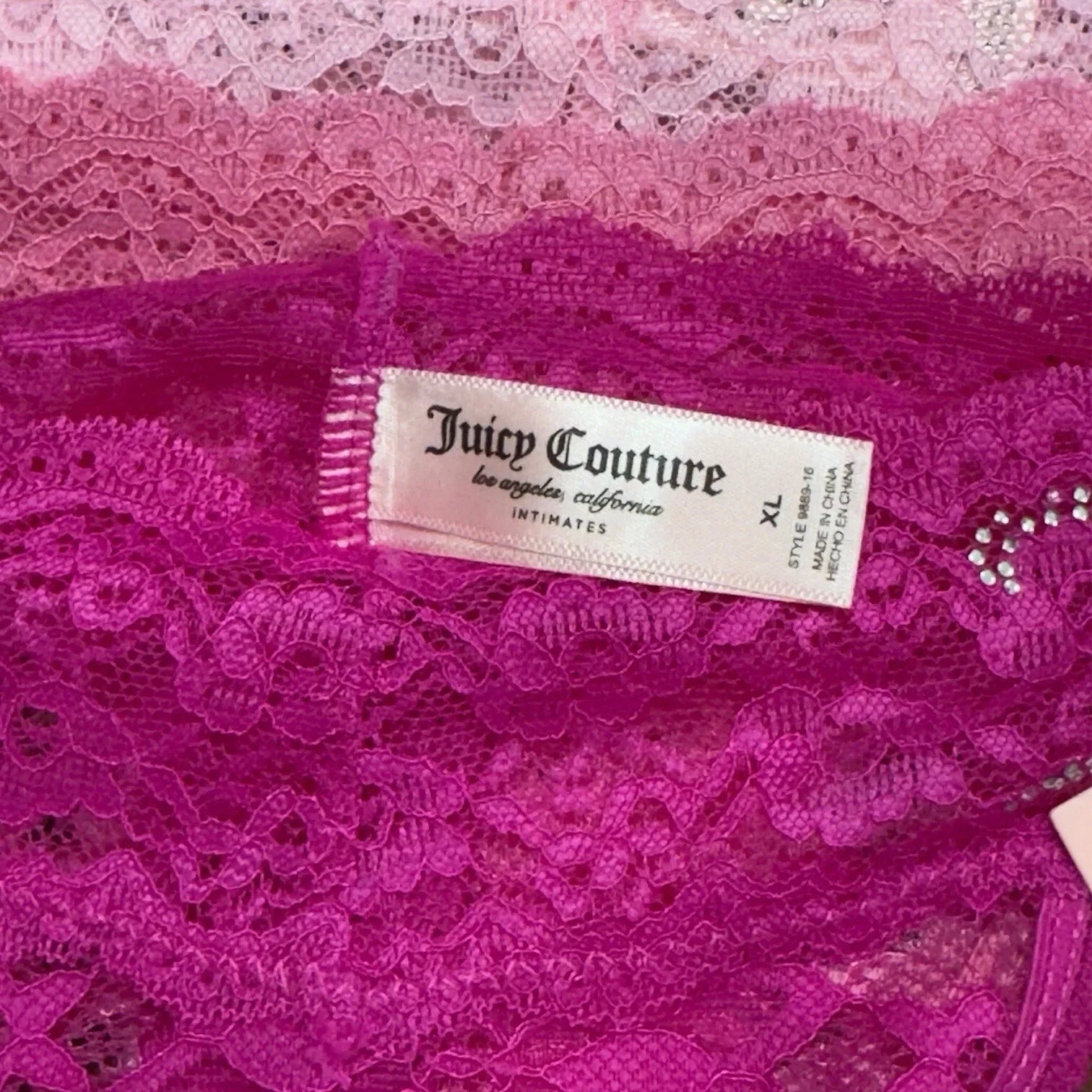 Juicy Couture Women’s Intimates Lace Thongs Underwear Panties Sz XL 5 Pcs - Trendiez U ♥ 