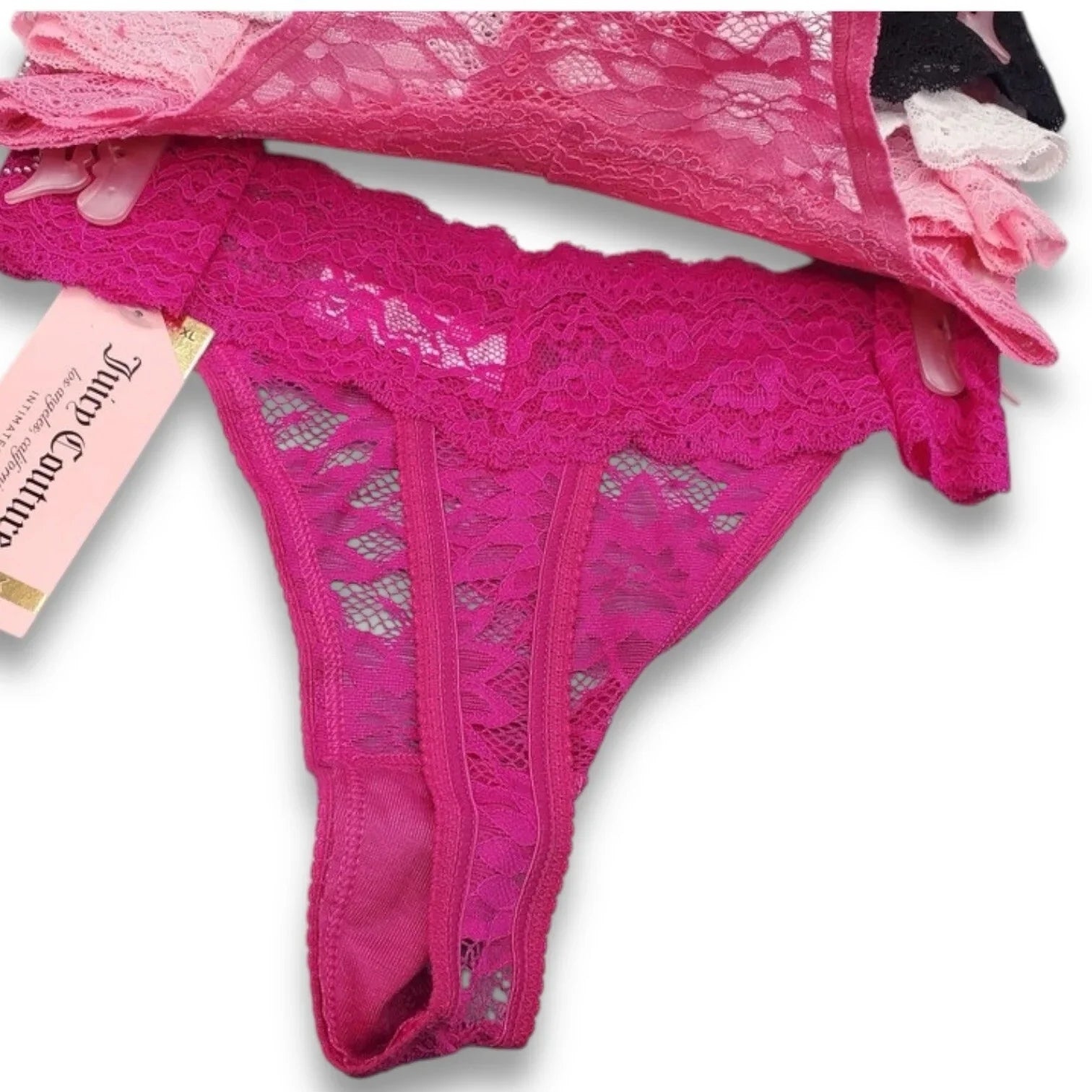 Juicy Couture Women’s Intimates Lace Thongs Underwear Panties Sz XL 5 Pcs - Trendiez U ♥ 