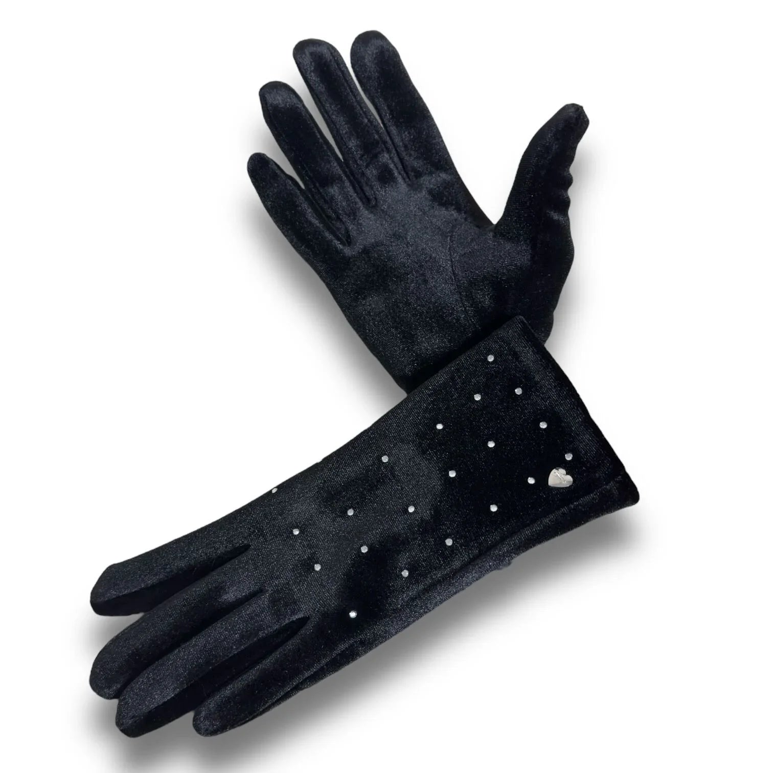 Juicy Couture Women’s Rhinestone Black Velvet Winter Designer Hand Gloves NWT - Trendiez U ♥ 