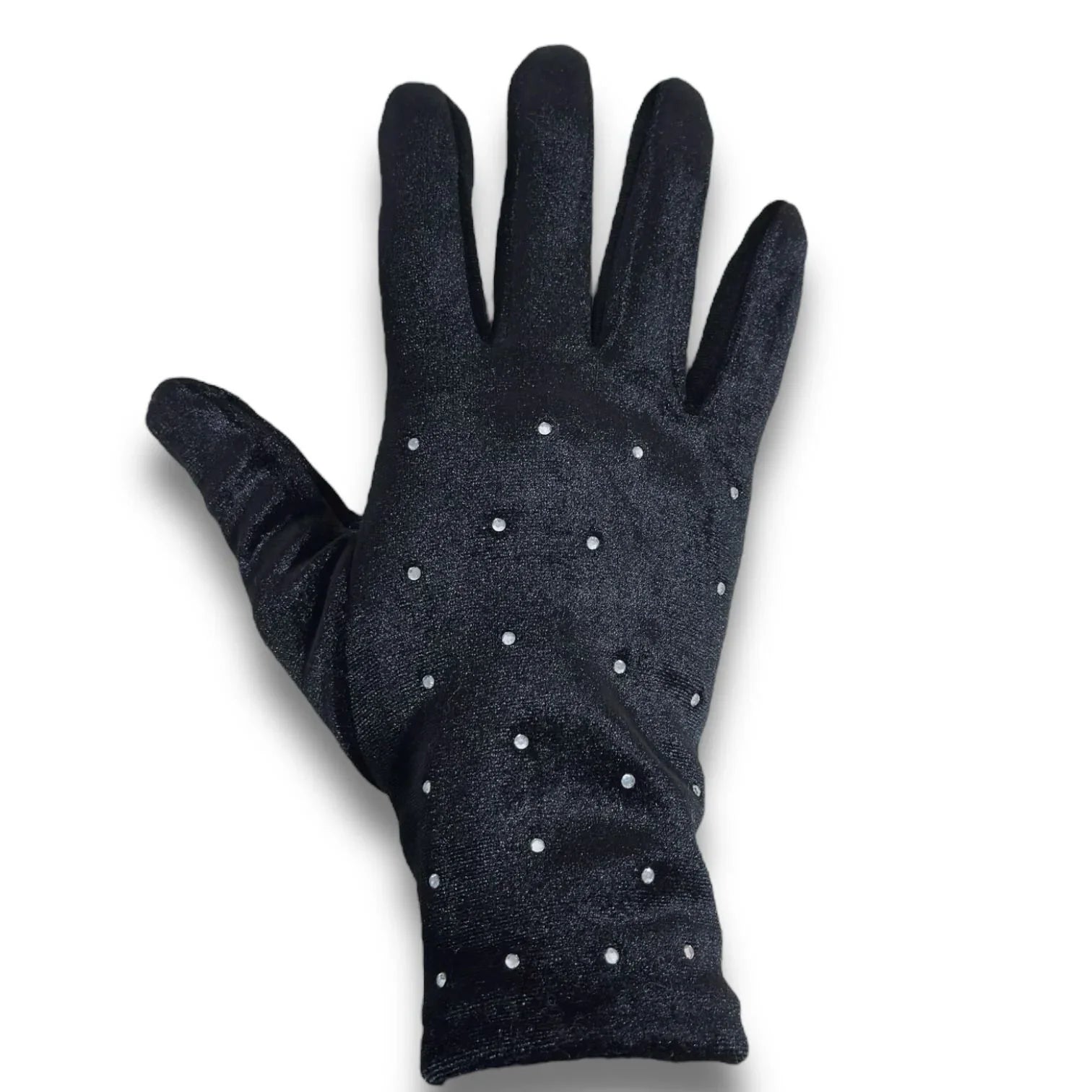 Juicy Couture Women’s Rhinestone Black Velvet Winter Designer Hand Gloves NWT - Trendiez U ♥ 
