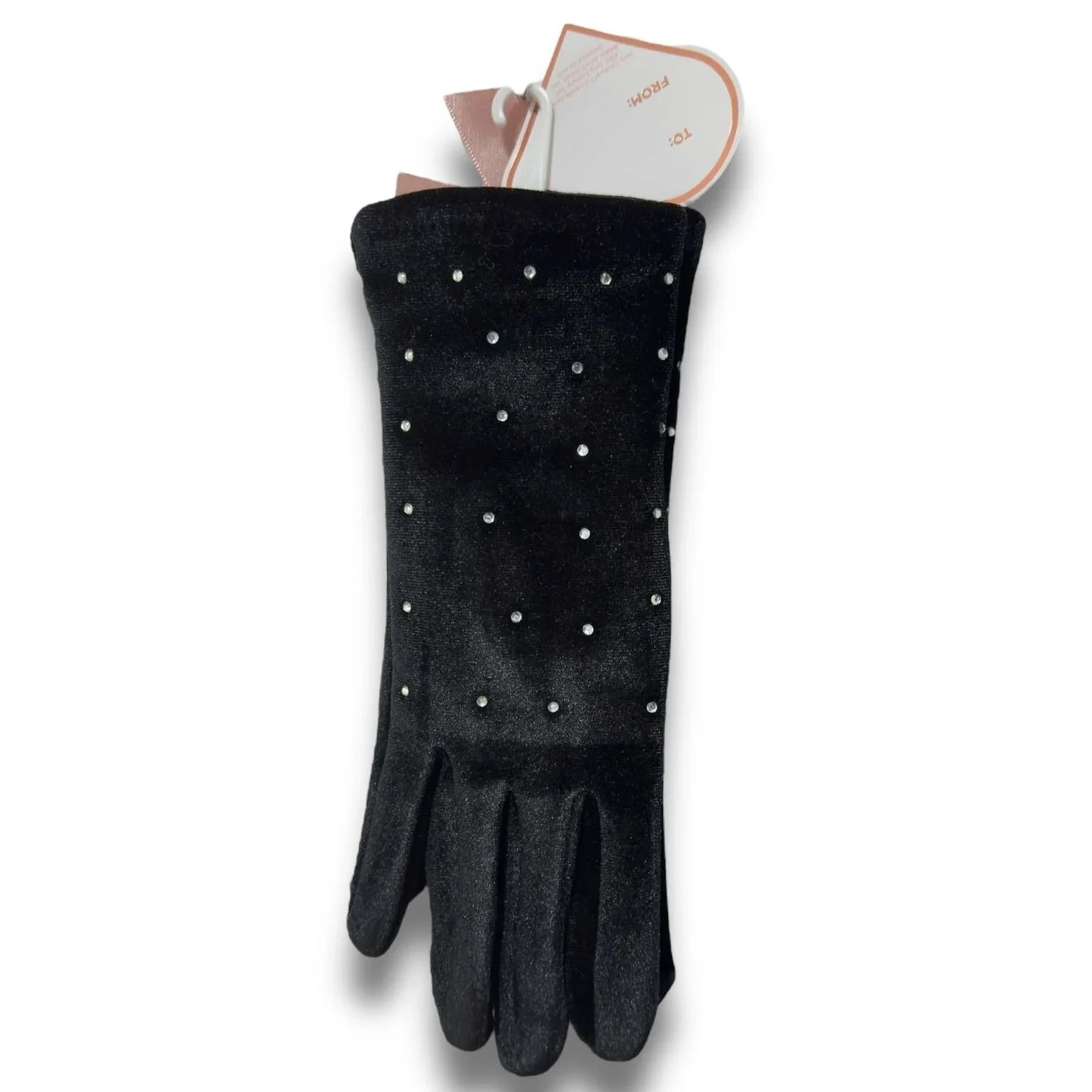 Juicy Couture Women’s Rhinestone Black Velvet Winter Designer Hand Gloves NWT - Trendiez U ♥ 